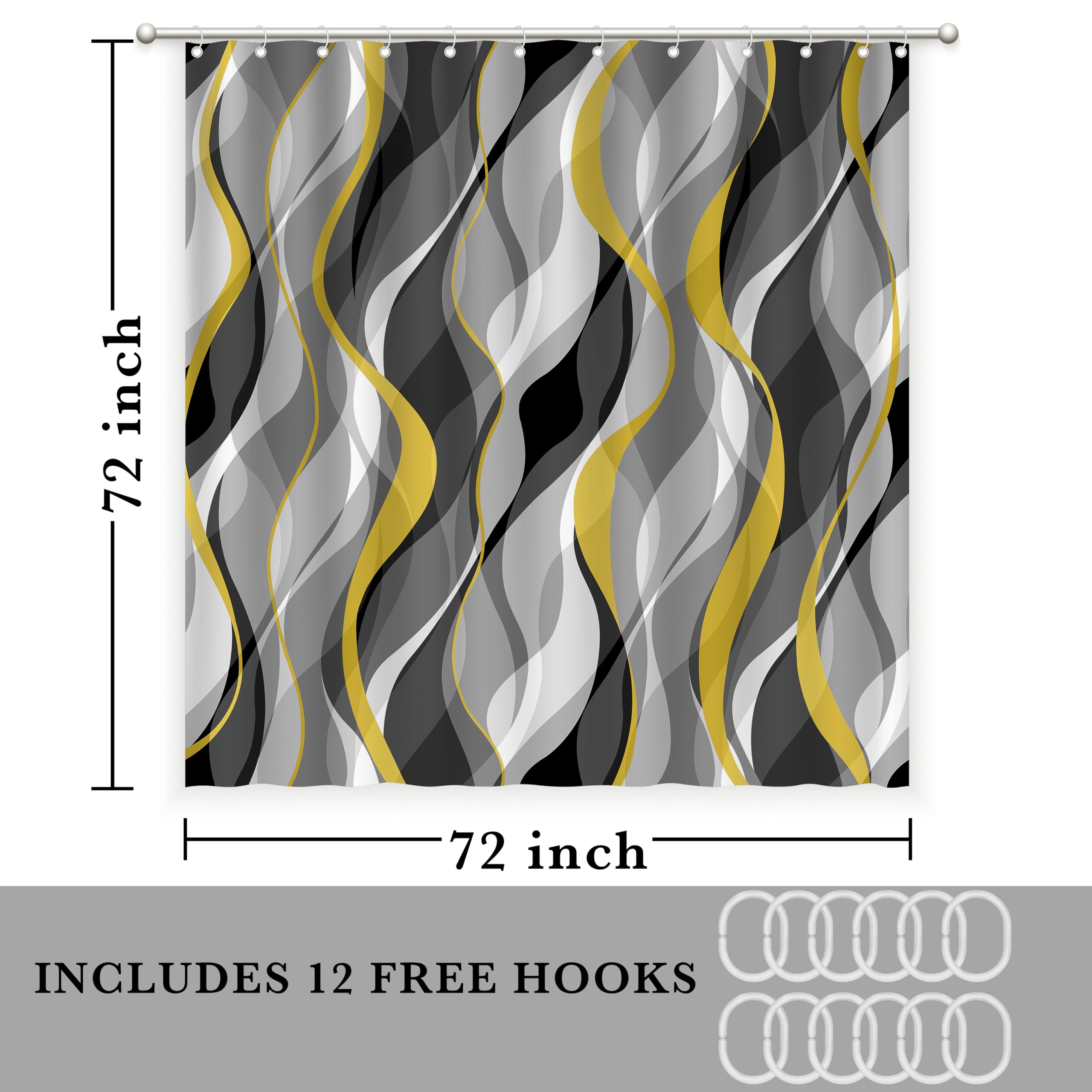 Yellow And Grey Shower Curtain For Bathroom Yellow And Gray Shower Curtain Fabric Modern Abstract Striped Minimalist Bath Curtai