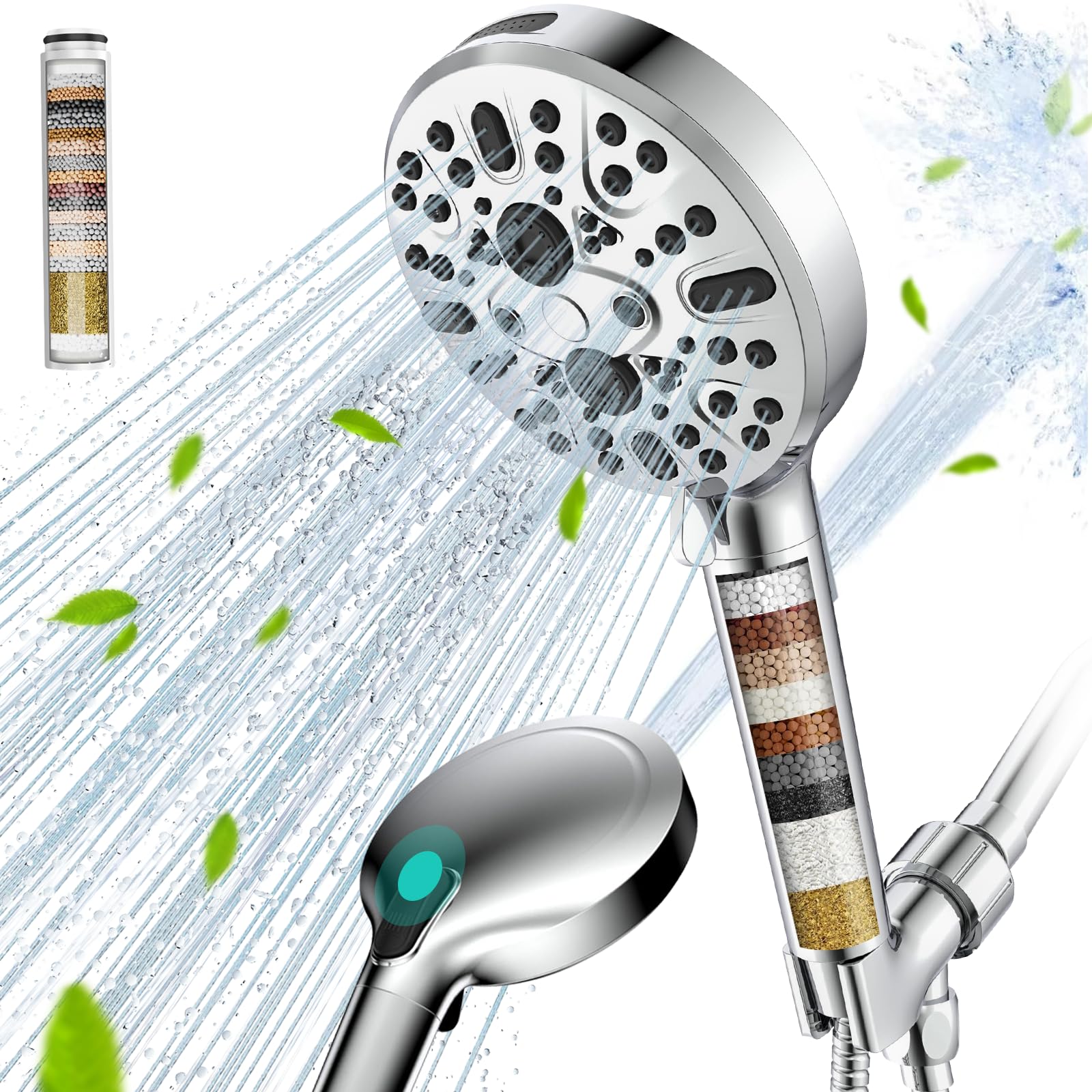 Cobbe Filtered Shower Head With Handheld, High Pressure 9 Spray Mode Showerhead With Filters, Detachable Shower Head, Water Soft