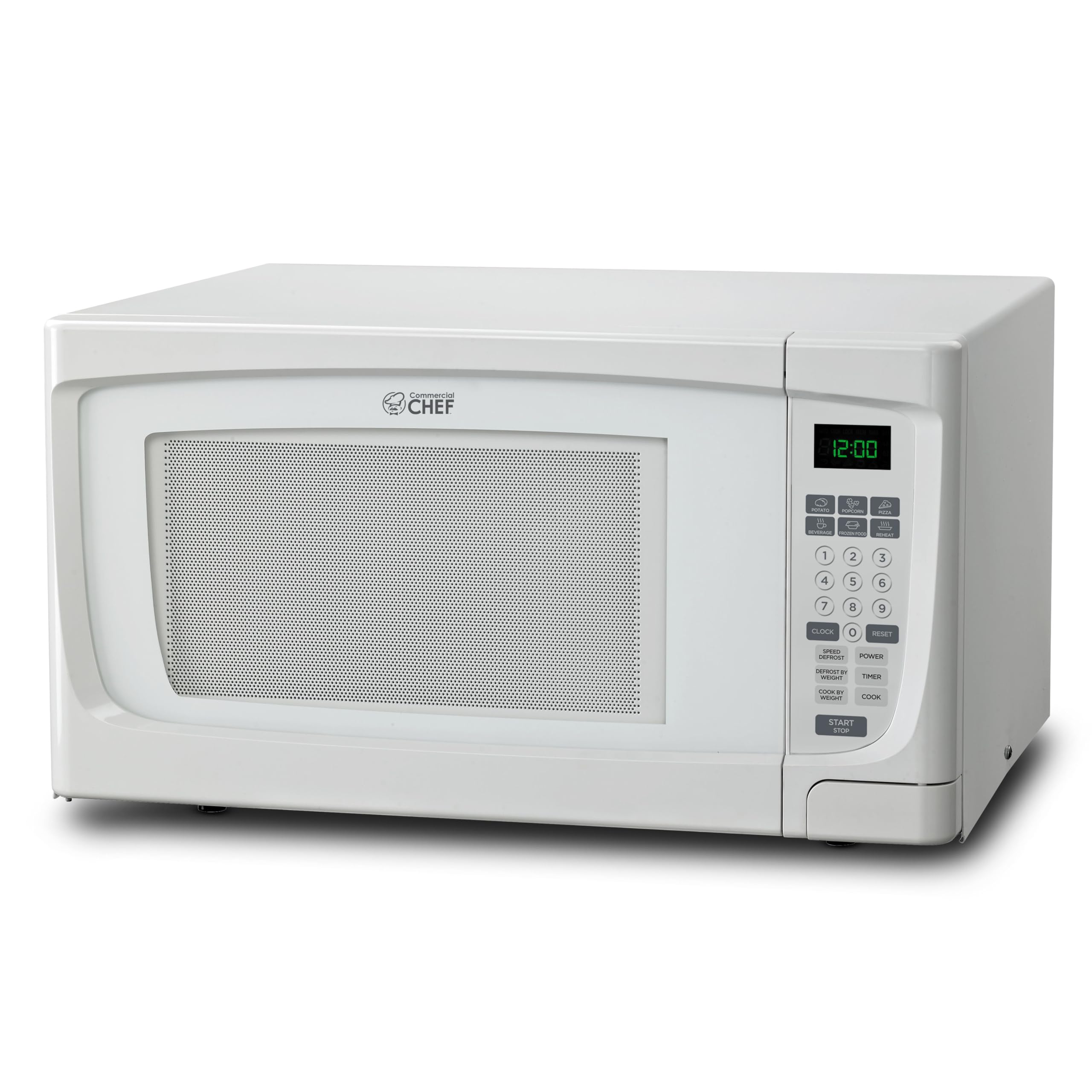 Commercial Chef 1.6 Cubic Foot Microwave With 10 Power Levels, Small Microwave With Push Button, 1000 Watt Microwave With Digita