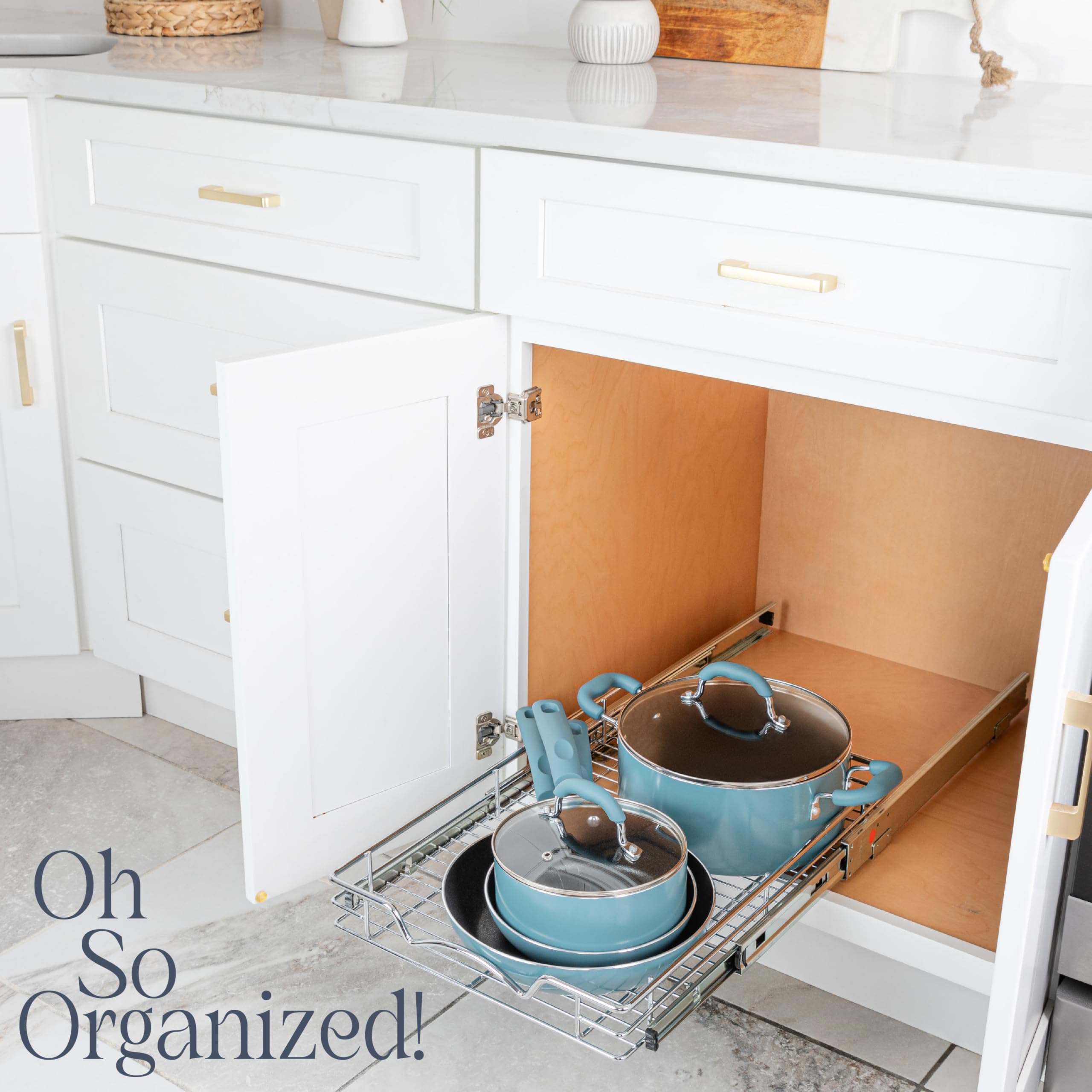 Holdn Storage Pull Out Cabinet Organizer, Heavy Duty Caddy W/Lifetime Limited Warranty -14   W X 21   D - Requires At Least 15-1