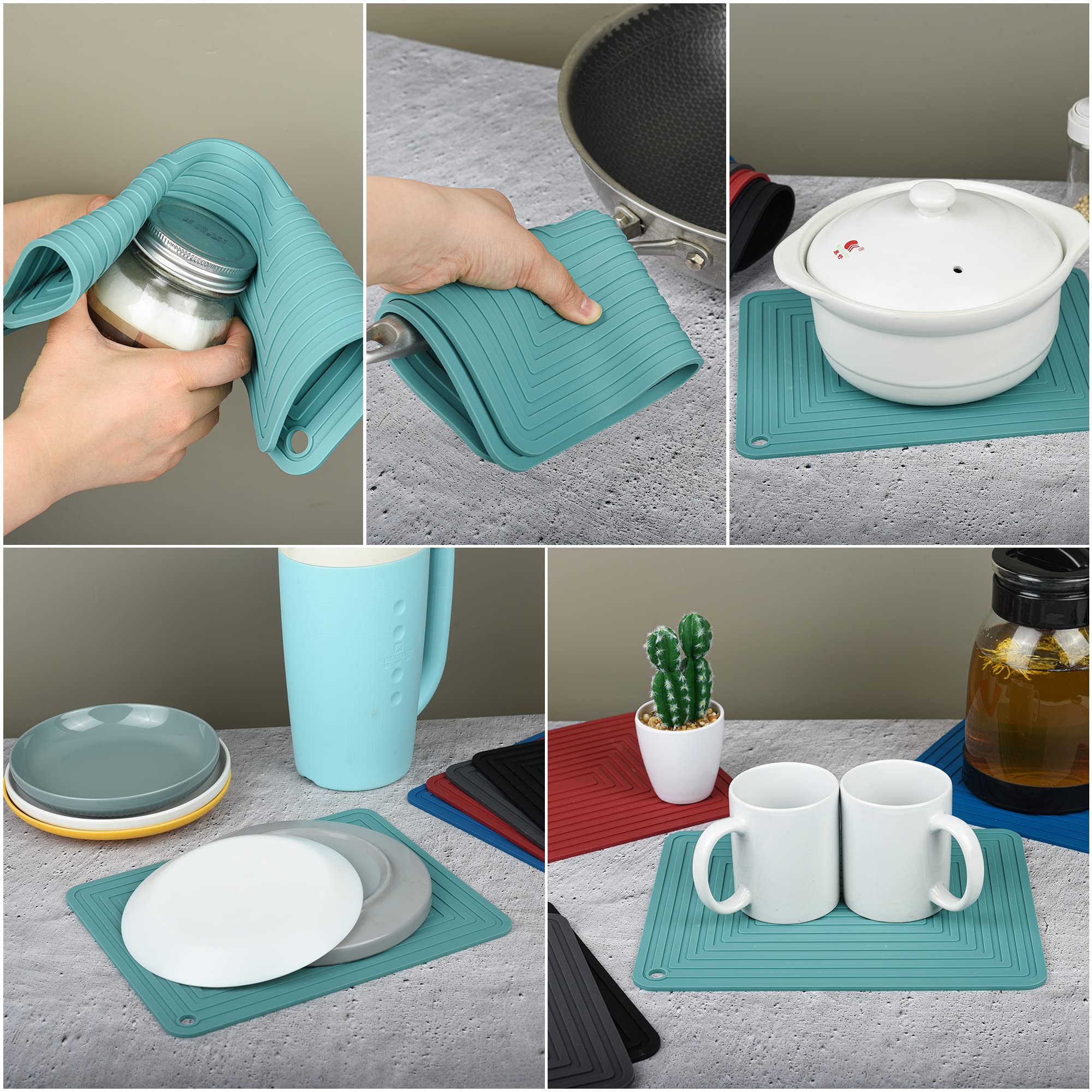 Smithcraft Silicone Trivets For Hot Dishes Pots And Pans, Multi Use Hot Pads For Kitchen Counter Mat, Versatile Heat Resistant M