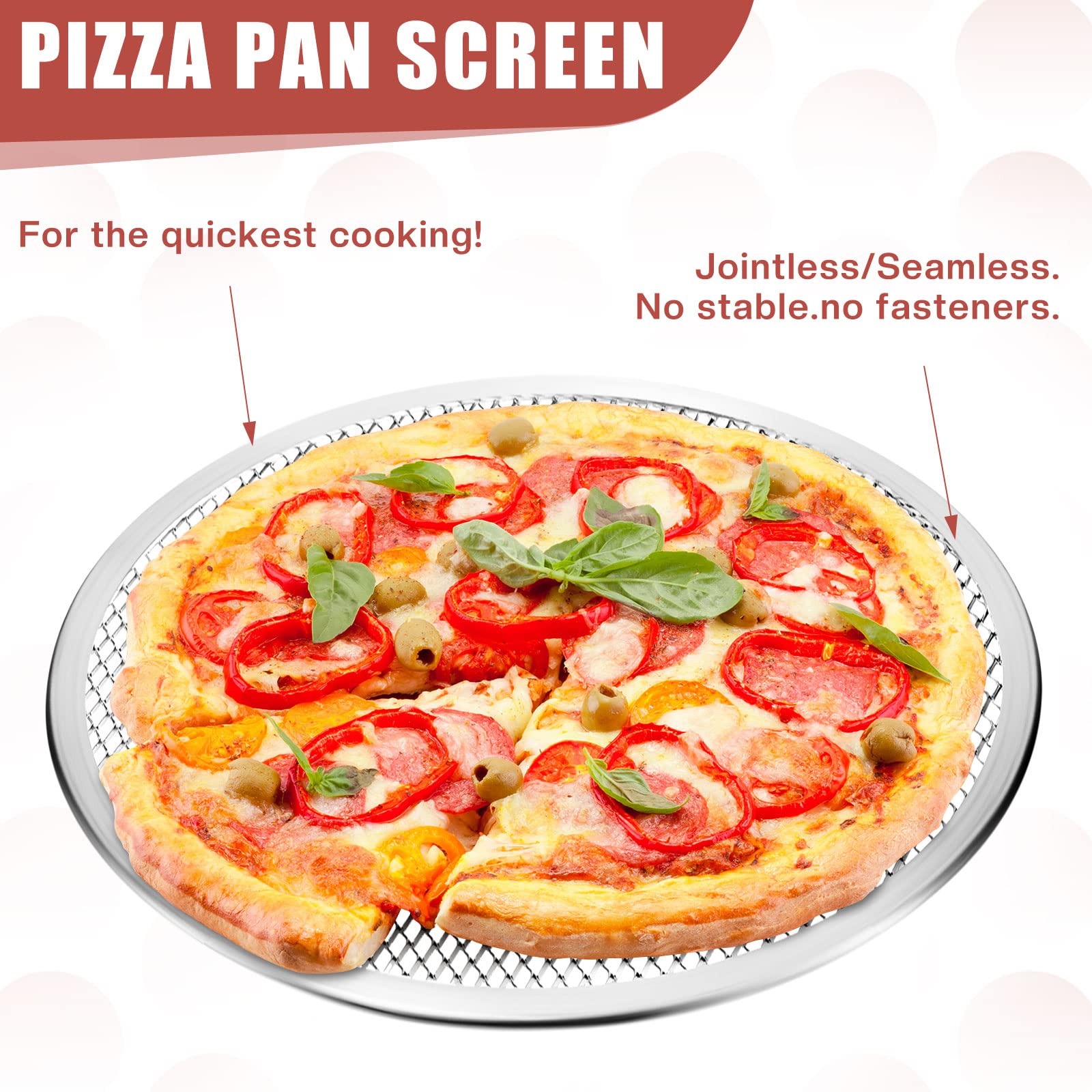 Tanlade 8 Pcs Round Aluminum Alloy Pizza Pan With Holes 12 Inches Mesh Pizza Baking Screen Metal Pizza Tray For Oven For Home Re