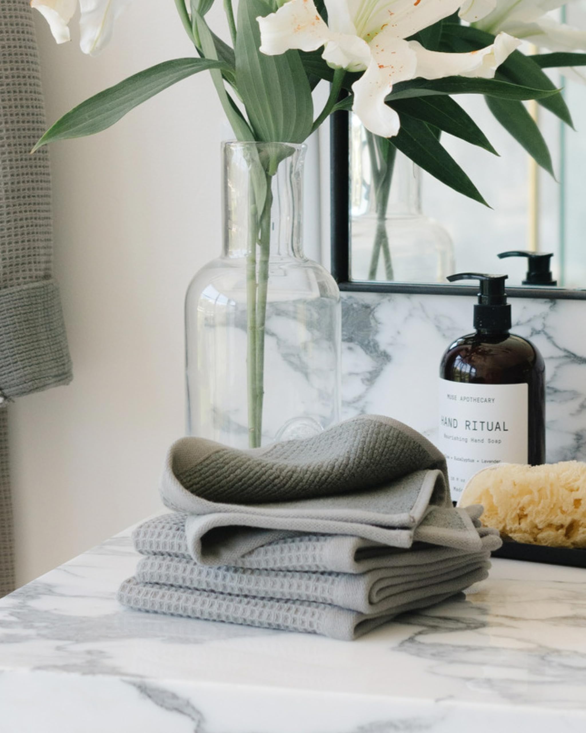 Cozy Earth Waffle Terry Charcoal Washcloths