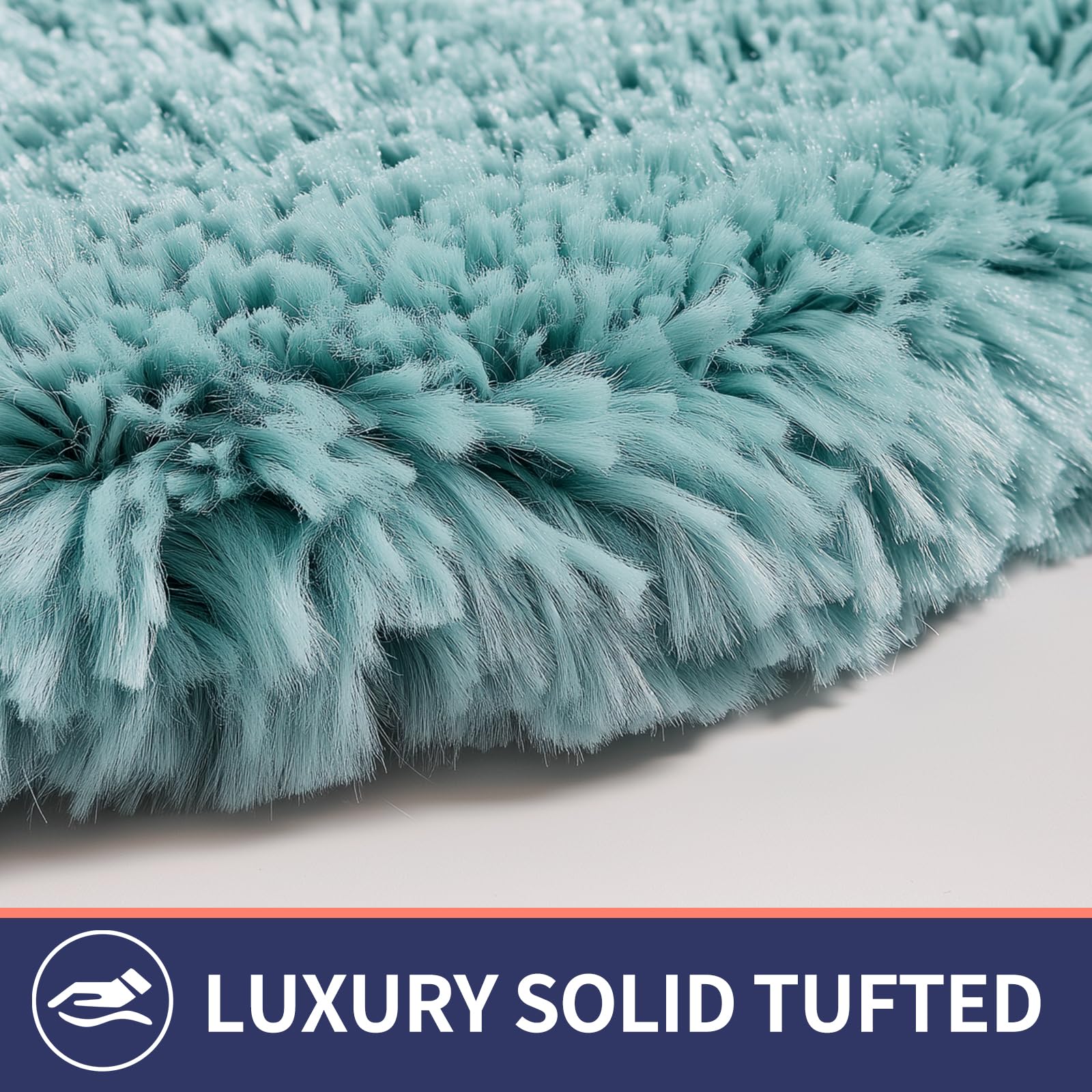 Baahrnom Luxury Toilet Lid Cover Machine Washable Solid Toilet Seat Cover 17.5'' X 15'' Adjustable Rubber Backing Fits Most 16-1