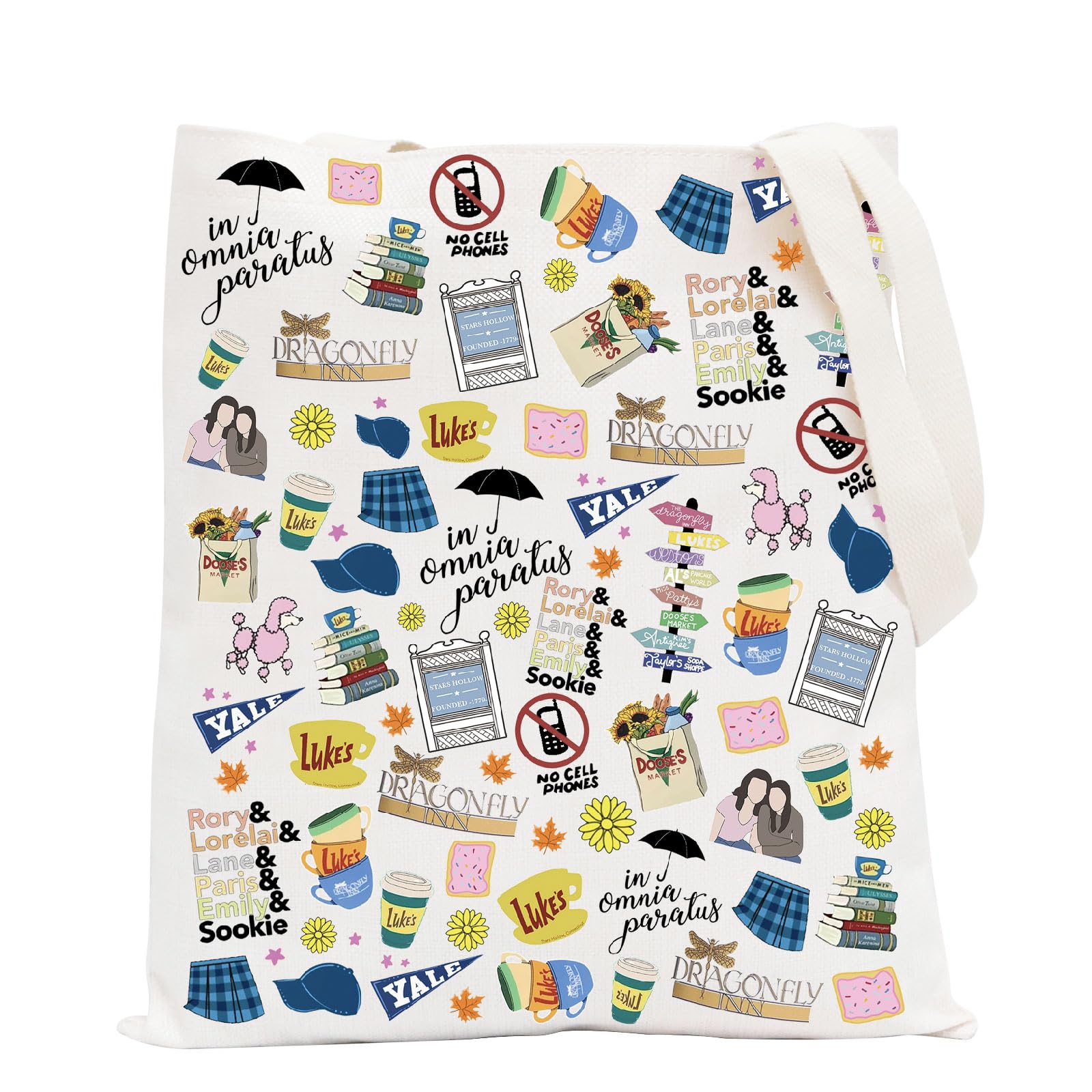 POFULL TV Show Inspired Merchandise Lukes Fans Tote Bag Gifts for Mom Daughter Friend
