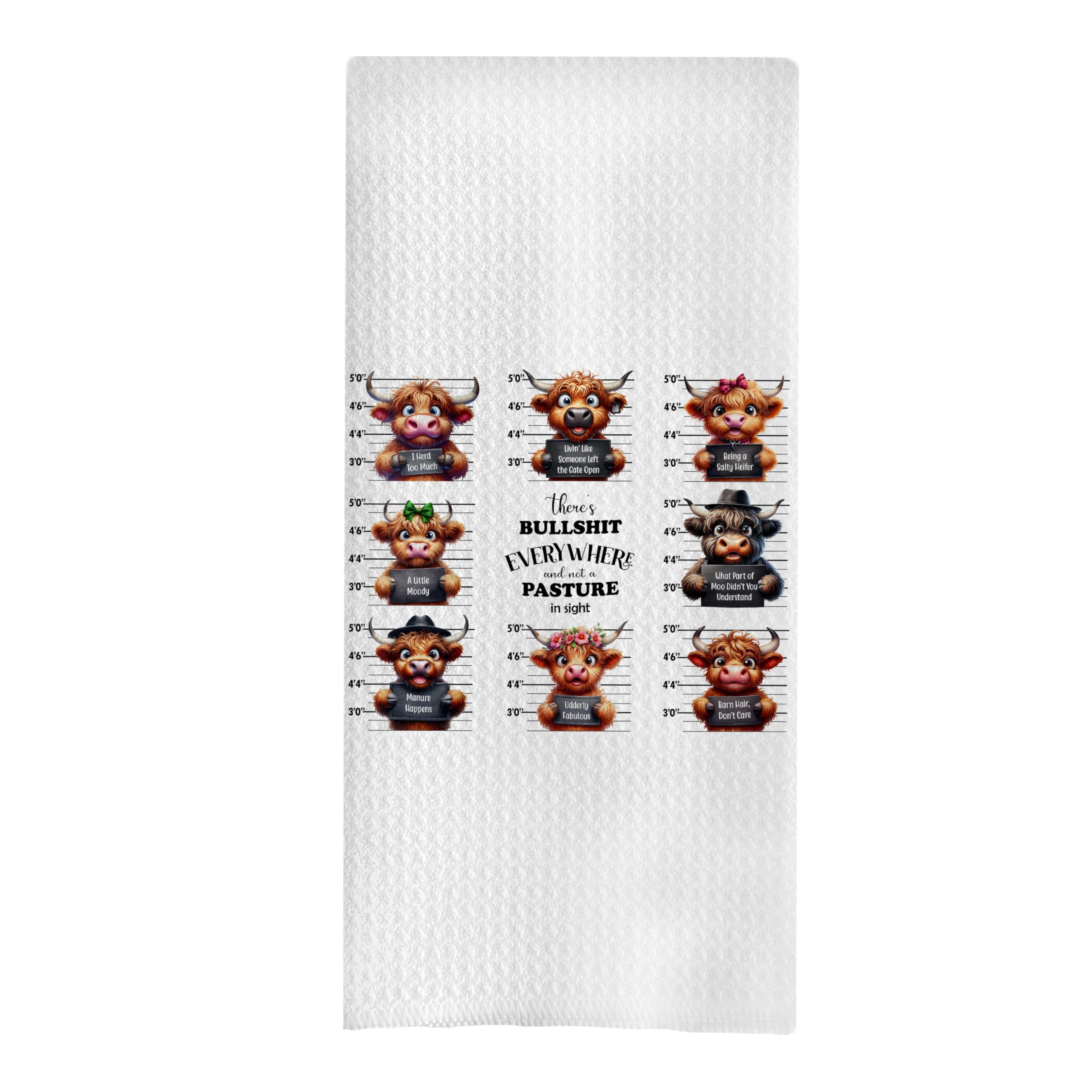 GCFET Funny Highland Cow Dish Towels - 16x24 Inch Kitchen Decorative Gifts