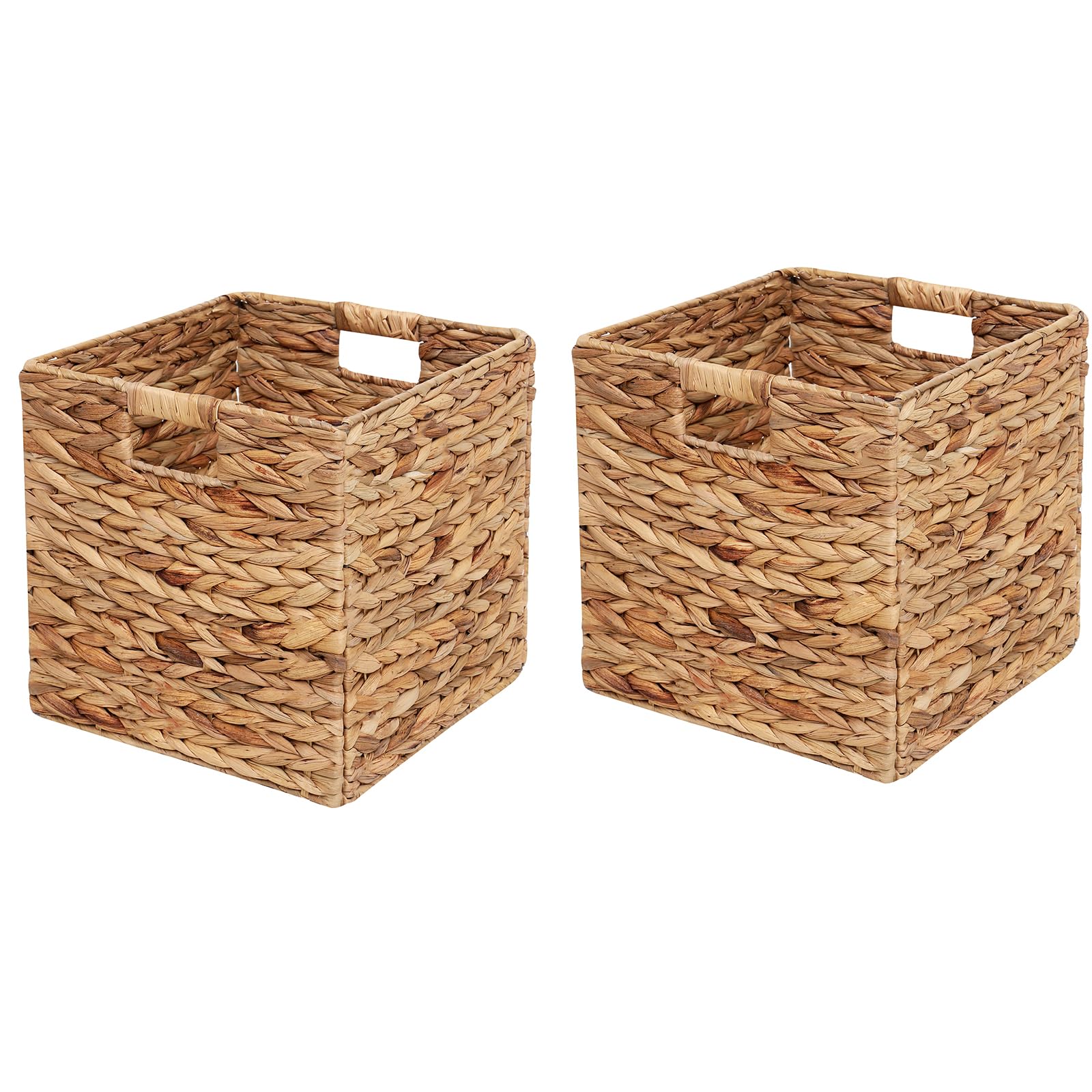 Wicker Storage Basket Water Hyacinth Woven Basket Wicker Storage Cubes,Foldable Baskets For Shelves,Handwoven Laundry Totes For