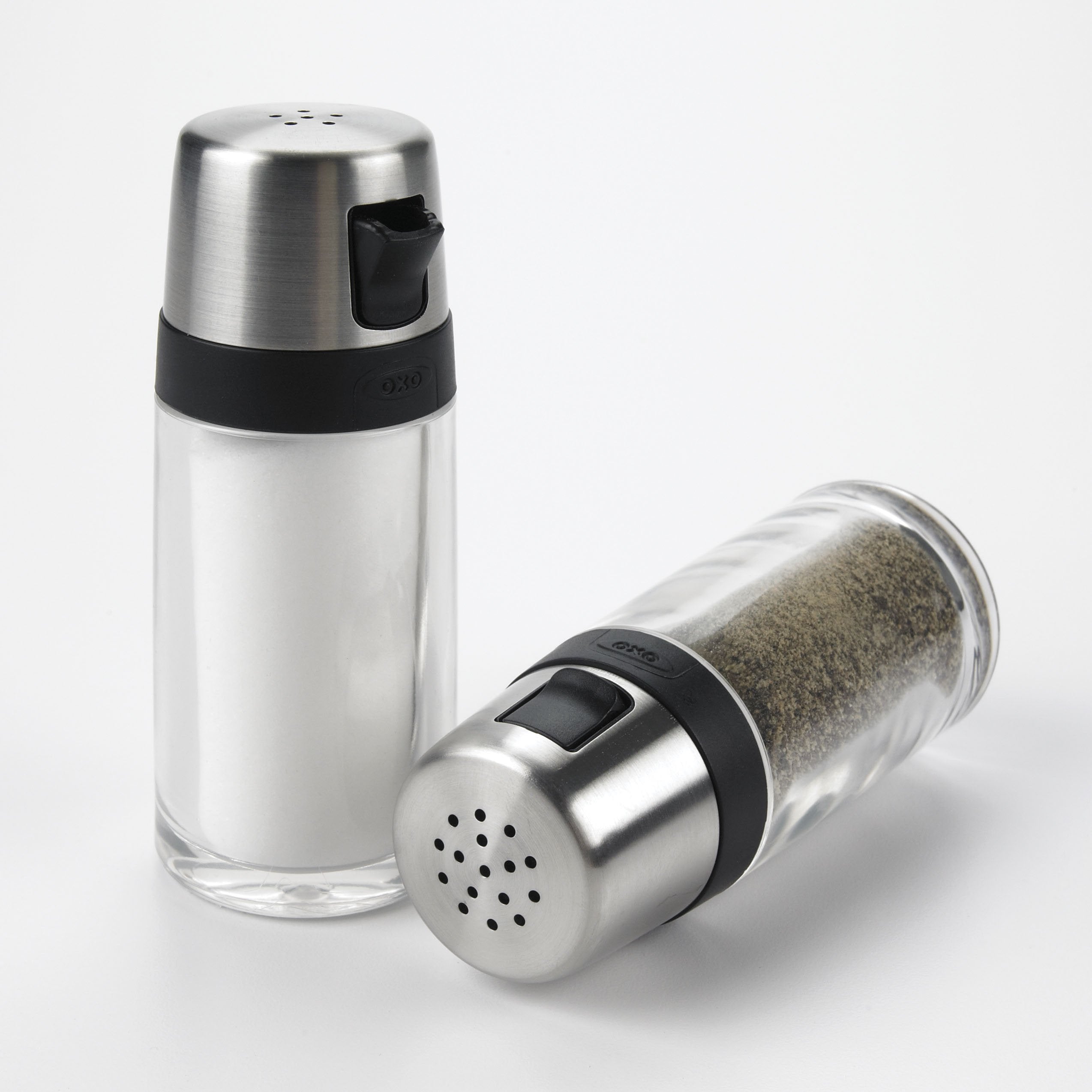 Oxo Good Grips Salt Shaker With Pour Spout, Clear/Silver, Salt & Pepper