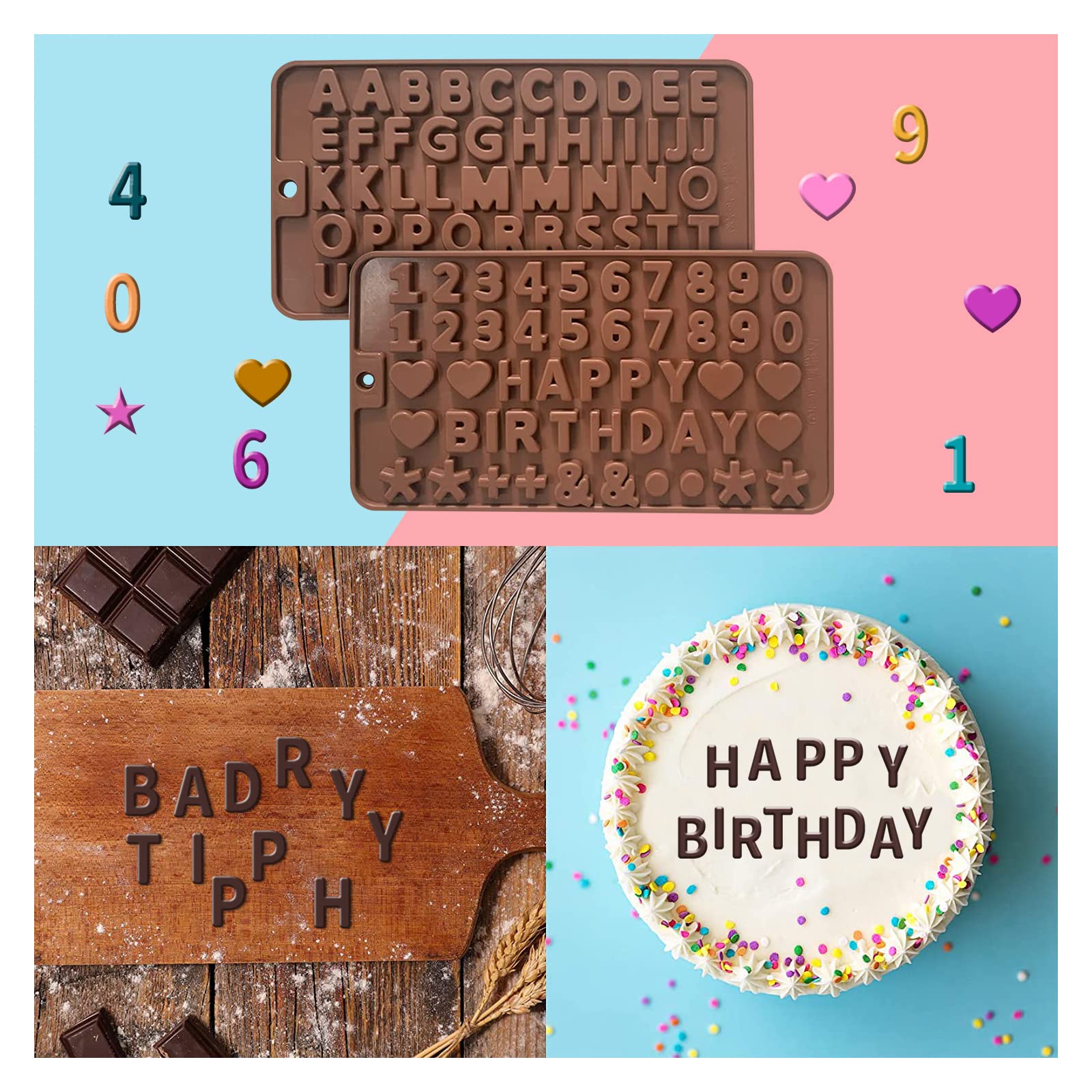 2 Pcs Letter Molds For Chocolate Resin Letter Number Molds Silicone Alphabet Molds For Unique Diy Candy Birthday Cake Alphabet C