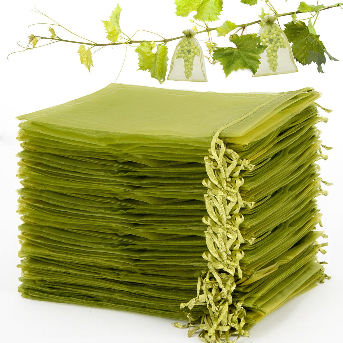 Sukh 50Pcs Fruit Protection Bags - 6 ''X8 '' Fruit Cover For Fruit Tree Netting Fruit Nets To Protect Fruit Mesh Fruit Bags Orga