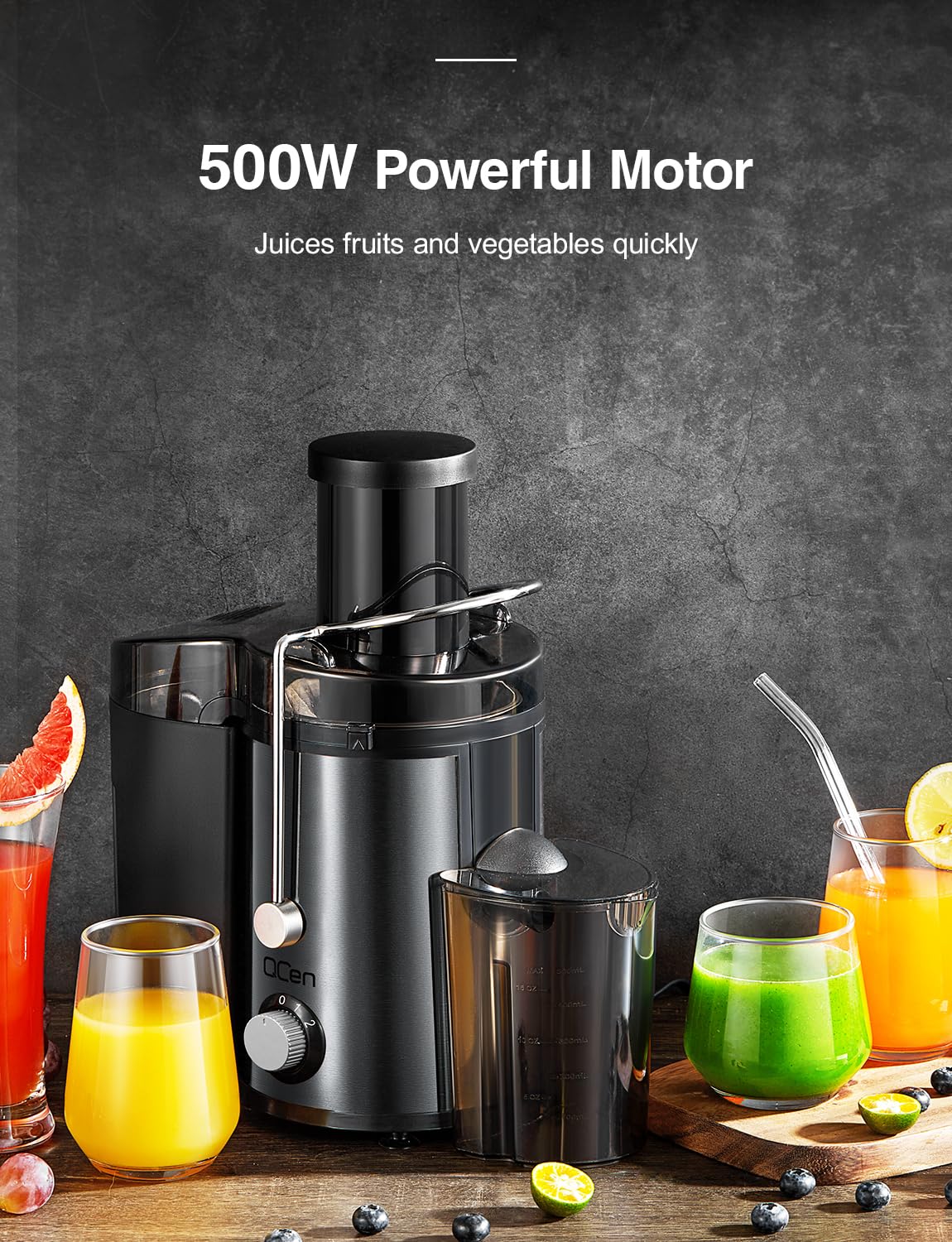Juicer Machine, 800W Centrifugal Juicer Extractor with Wide Mouth 3    Feed Chute for Fruit Vegetable, Easy to Clean, Stainless