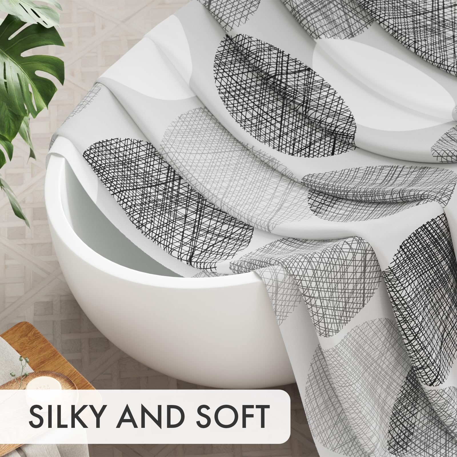 AmazerBath Grey Shower Curtain Sets  Washable Cloth Gray Dots Shower Curtain with 12 Metal Shower Curtain Hooks  Rustic Waterproof Farmhouse Fabric Shower Curtains for Bathroom Decor  72x72 Inches