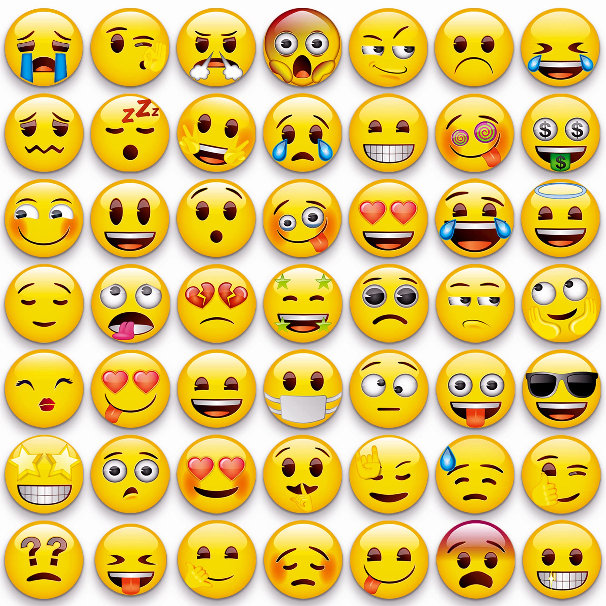 Morcart 54Pcs Emoji Refrigerator Magnets Fridge Magnets For Locker Whiteboard Decorative Magnets - Cute Funny Magnets For School