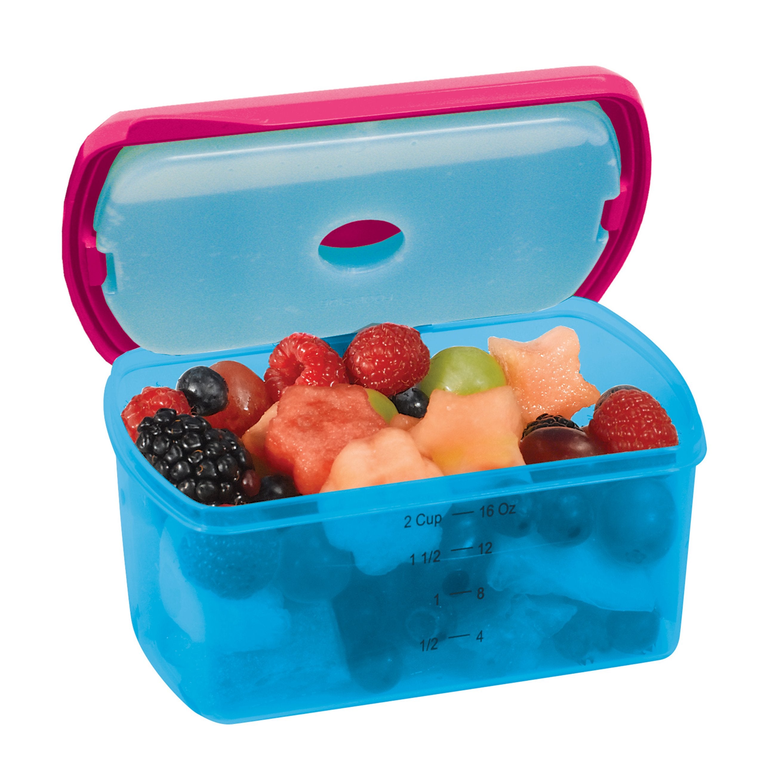Fit & Fresh Kids' 2-Cup Chilled Containers, Set Of 4 Reusable Portion Control Containers With Removable Ice Packs, Bpa-Free, Fre