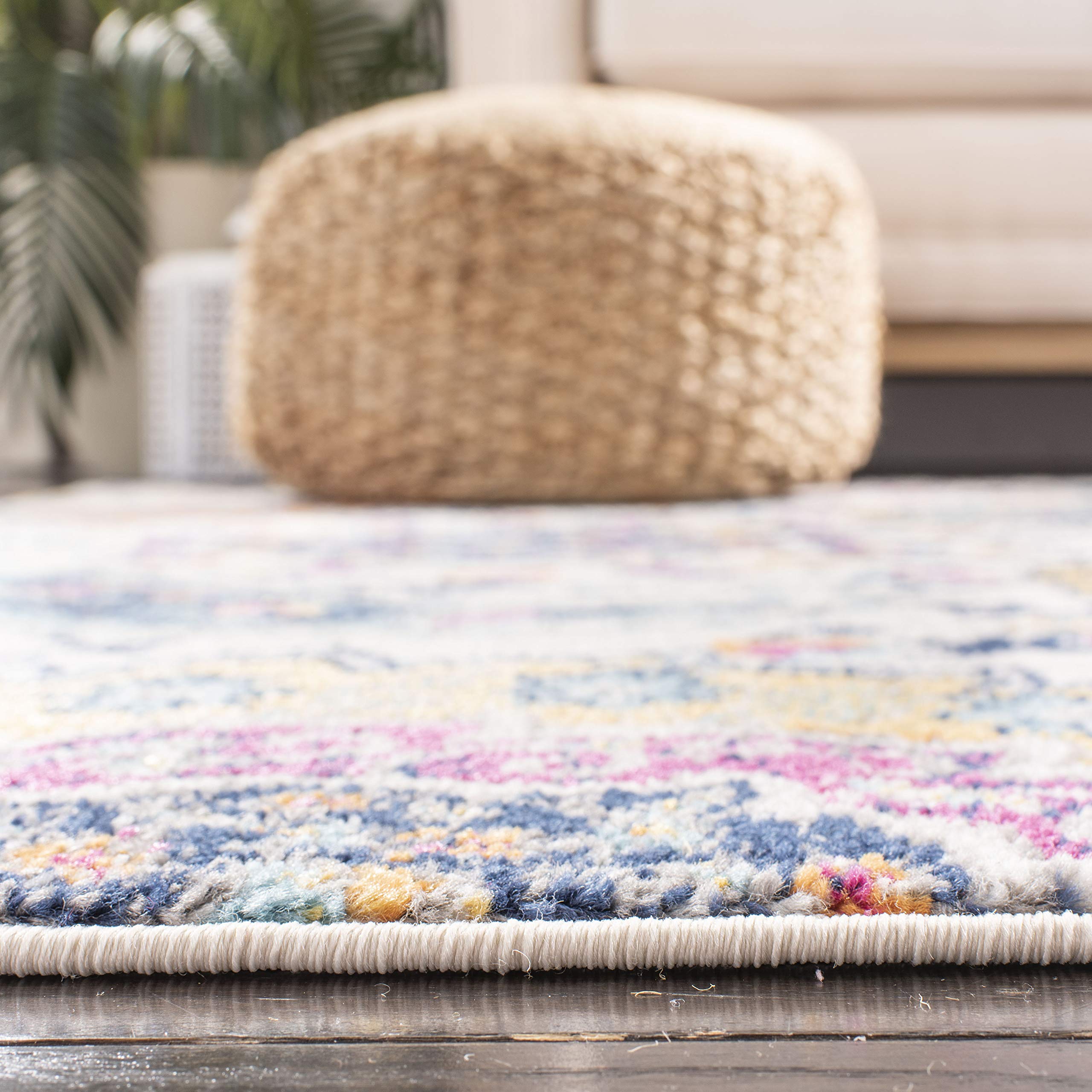 SAFAVIEH Madison Collection Area Rug - 67 x 92, Cream & Multi, Boho Chic Glam Paisley Design, Non-Shedding & Easy Care, Ideal