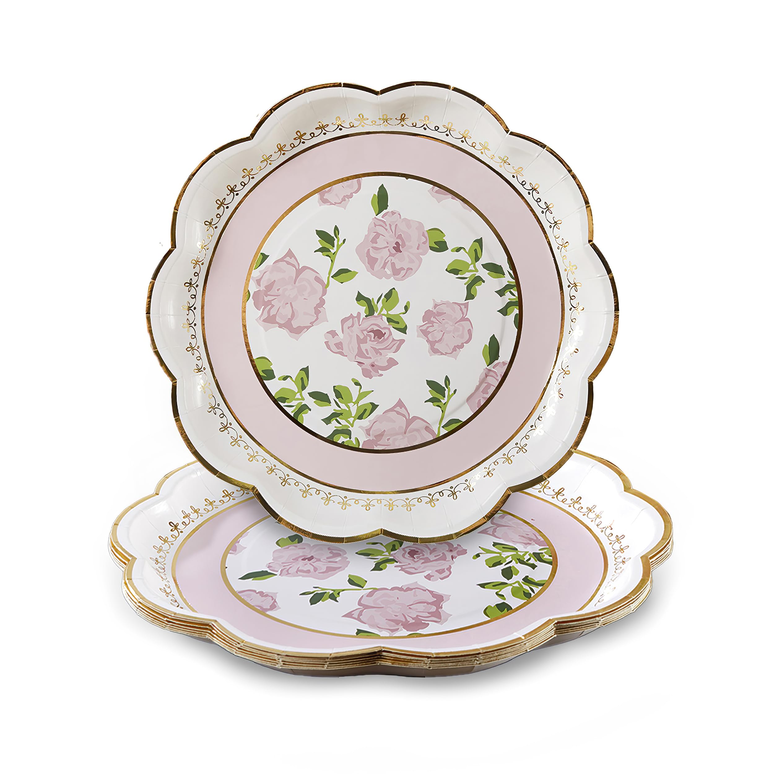 Kate Aspen Vintage Floral Tea Party 9 In. Premium Decorative Paper Plates  Party Supplies - Pink (Set Of 16), (28590Pk)