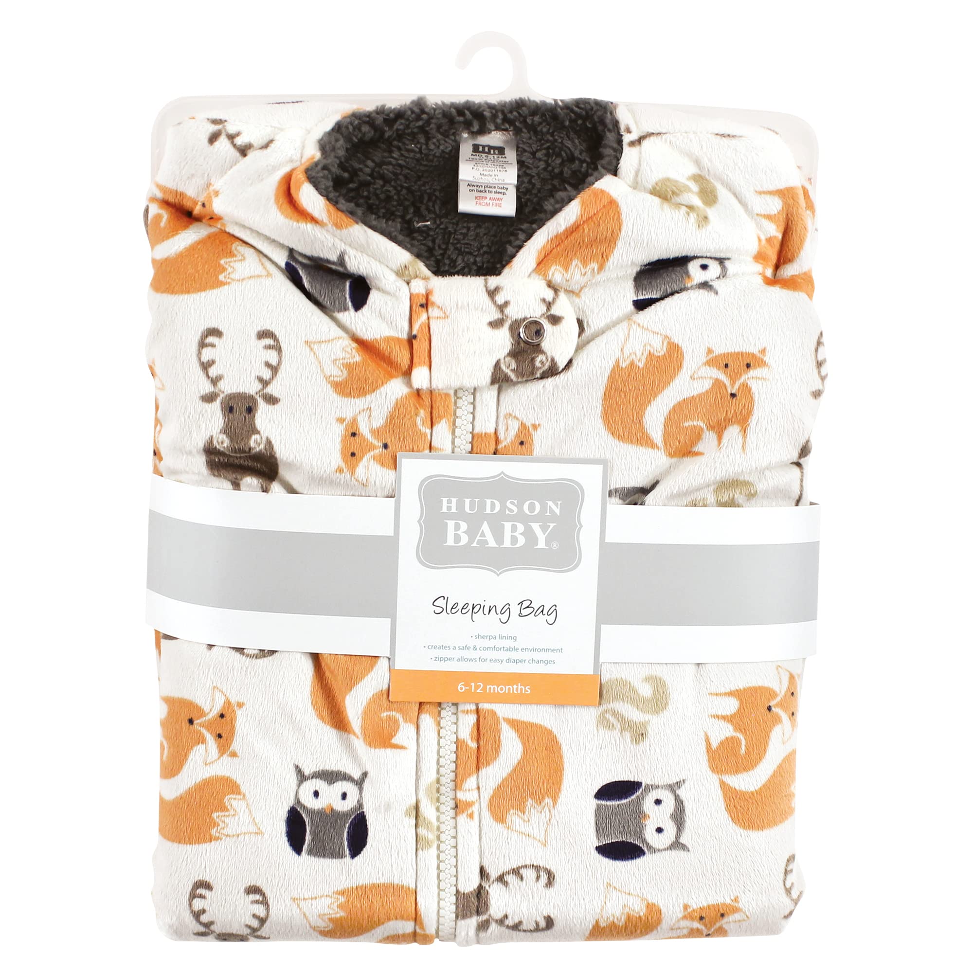 Hudson Baby Unisex Baby Mink With Sherpa Inner Sleeping Bag, Sack, Blanket, Boy Forest, 0-6 Months