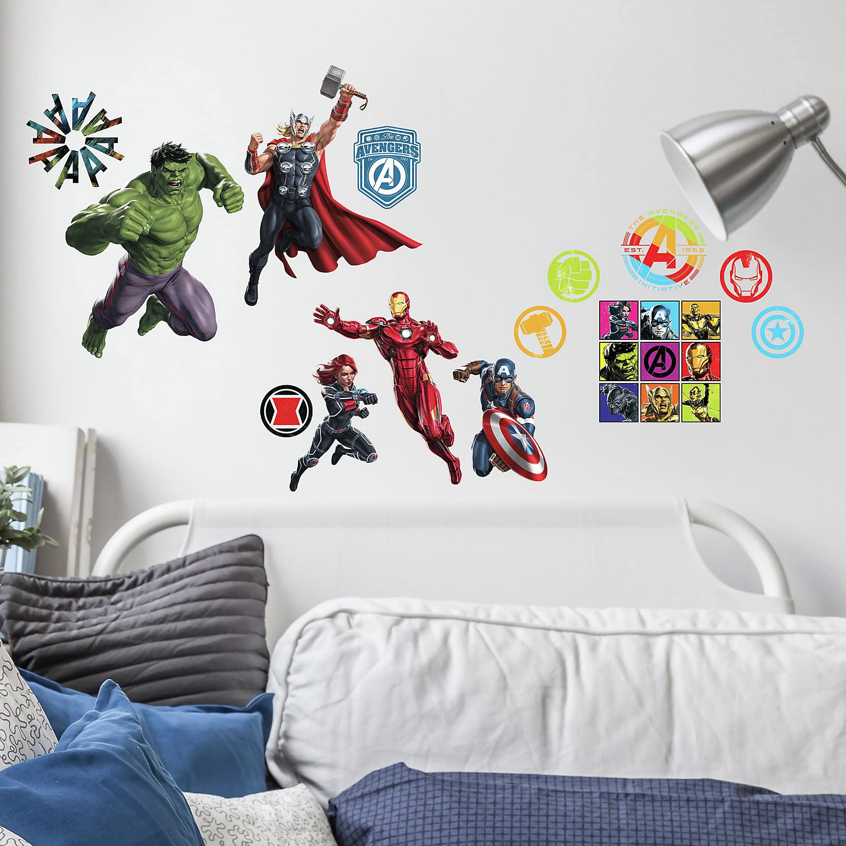Roommates Rmk4289Scs Peel And Stick, 26 Wall Decals, Red, Green, Blue, Black, Purple, Yellow