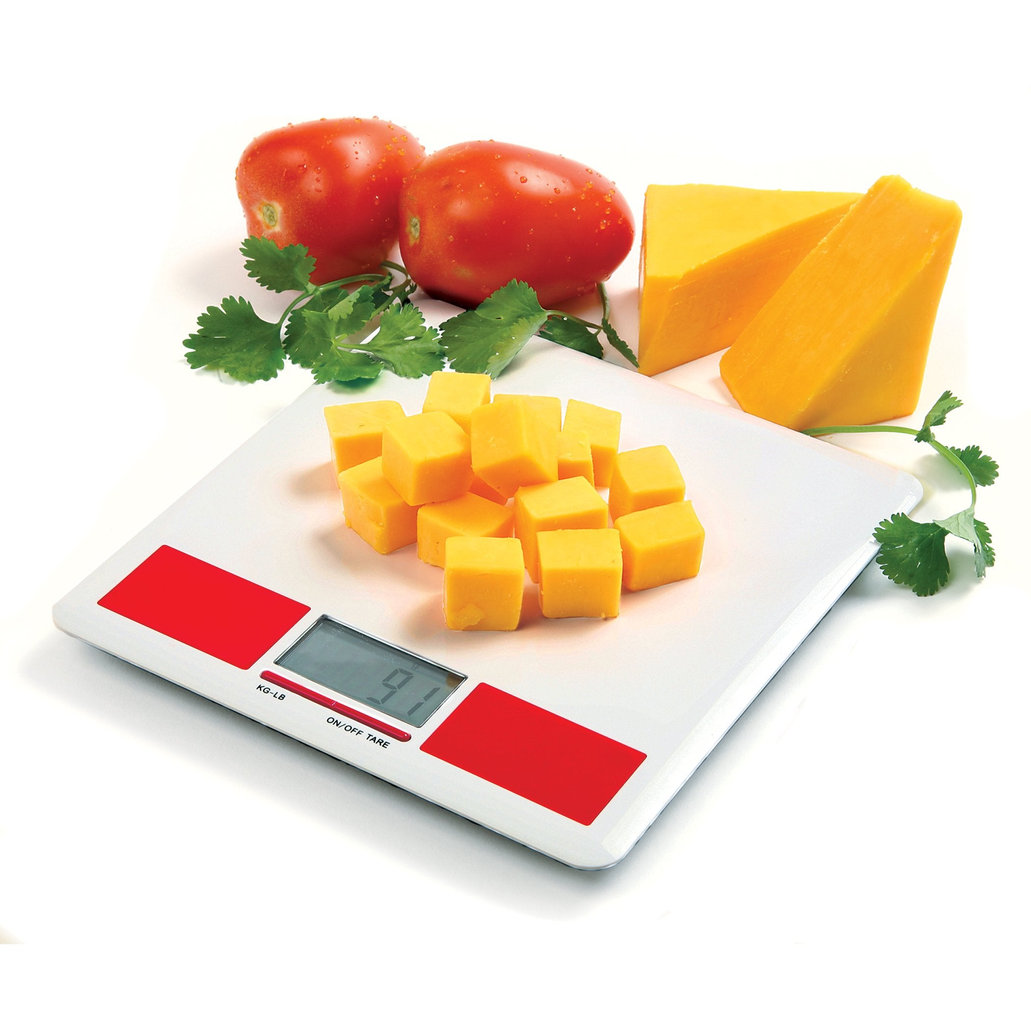 Norpro Digital Diet Kitchen Scale Weighs Up To 11 Pounds (5 Kg), White-Red