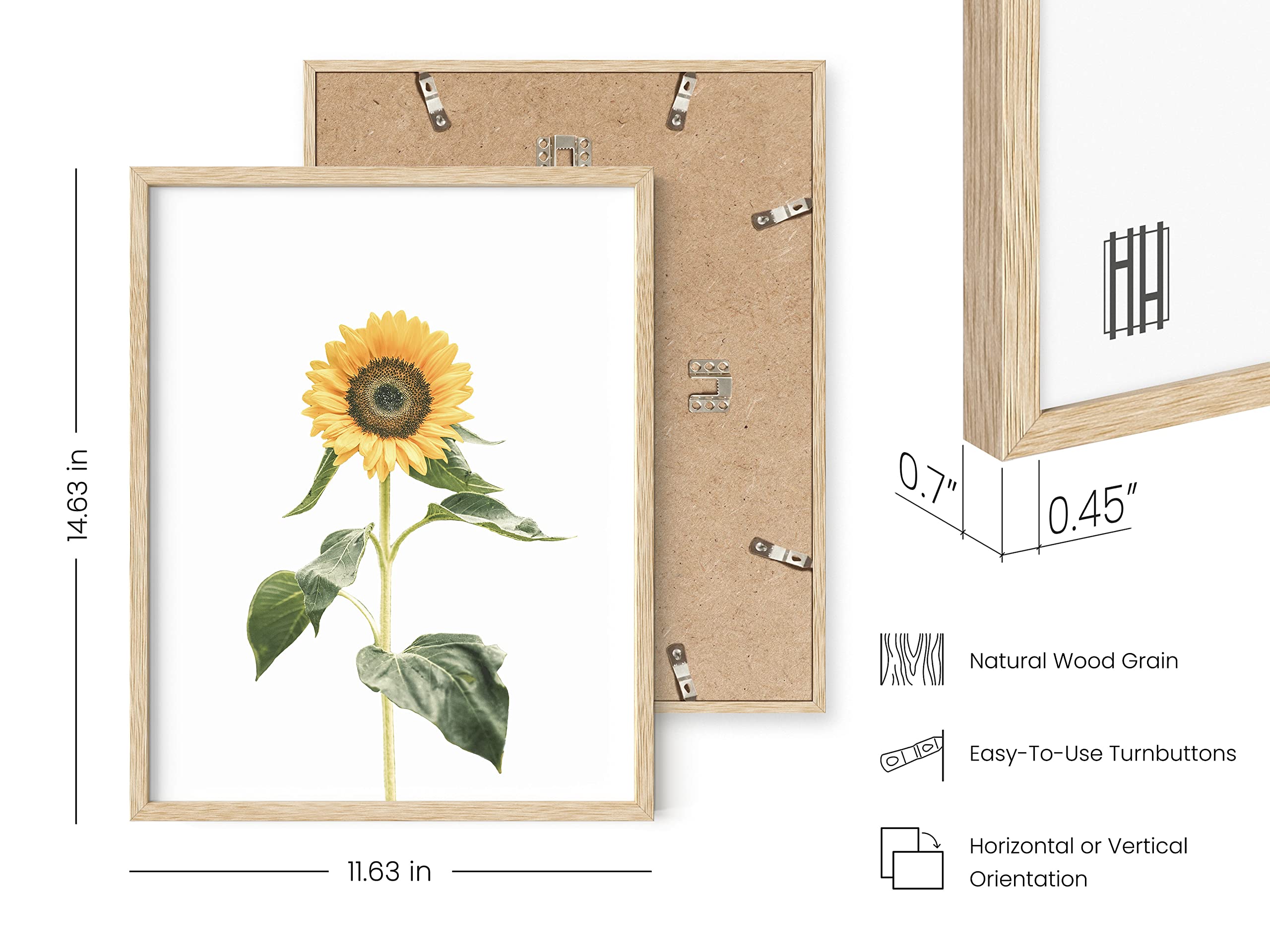 HAUS AND HUES Sunflower Wall Decor and Sunflower Posters Set of 4 Sunflower Bedroom Decor Sunflower Paintings for Wall Yellow Wall Art Kitchen Decor (Sunflower Set Collage 11x14 Framed Beige)