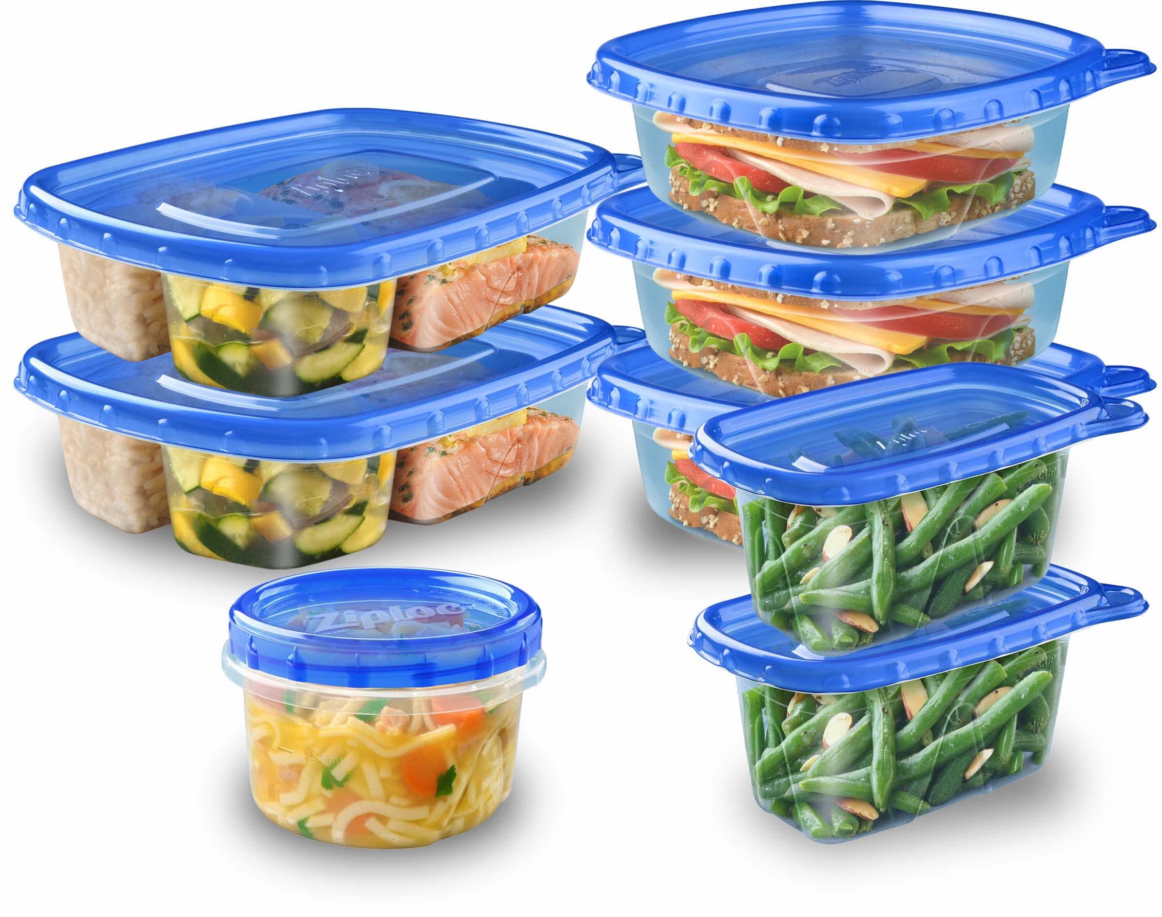 Ziploc Food Storage Meal Prep Containers Reusable for Kitchen Organization, Dishwasher Safe, Lunch Pack, 8 Count