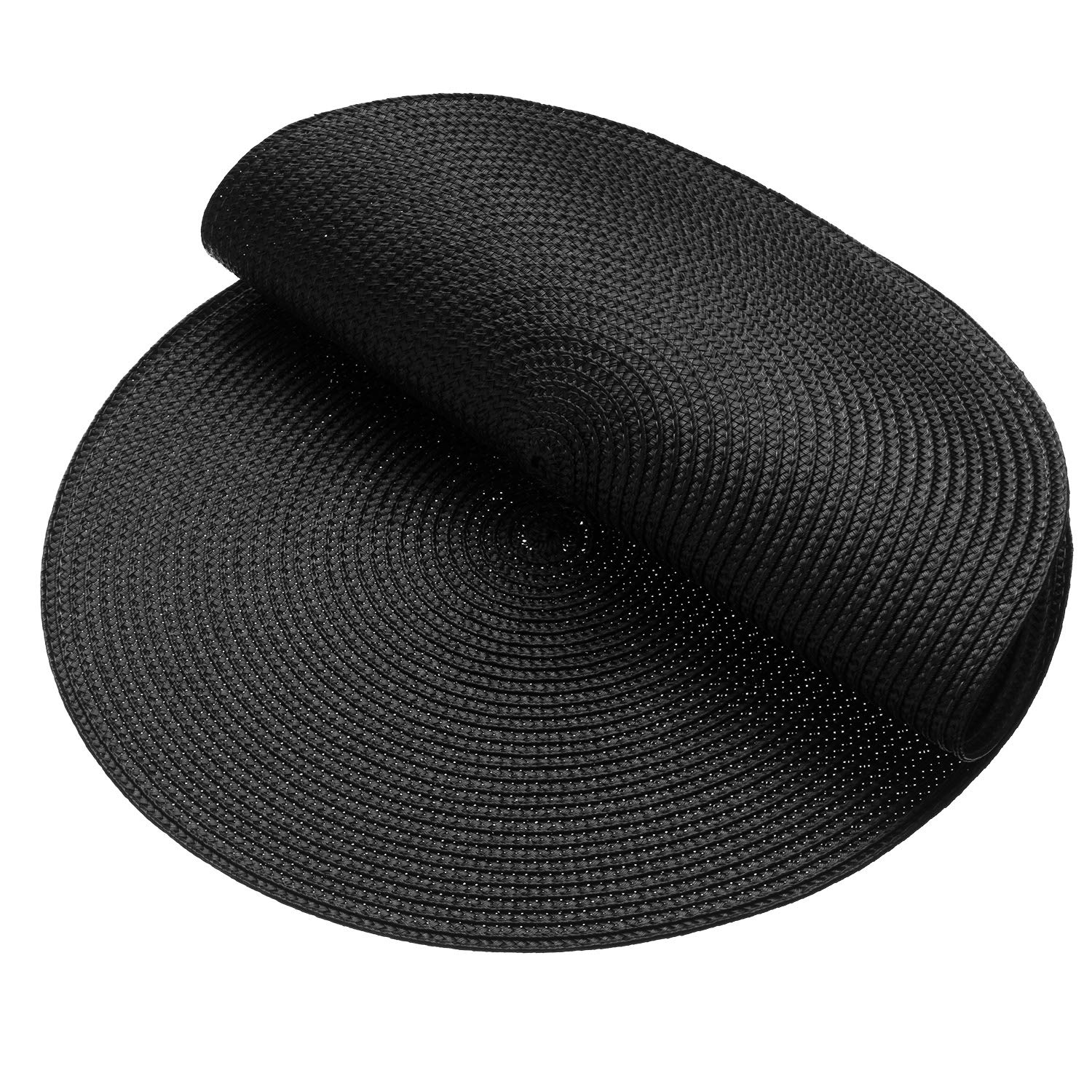 Ahhfsmei Round Braided Placemats 15 Inch Round Table Mats For Dining Tables Washable Woven Heat Resistant Place Mats Set Of 6 (B