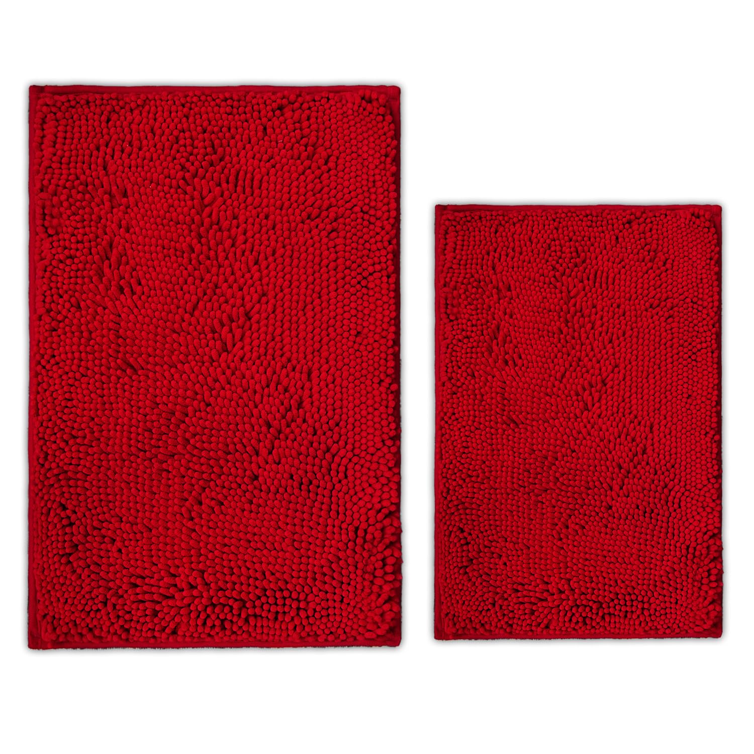 Ainahyva Christmas Bathroom Rugs Chenille Bath Mat 2 Piece Set, Super Absorbent, Strong Pvc Non Slip Backing, Bath Mats For Bath