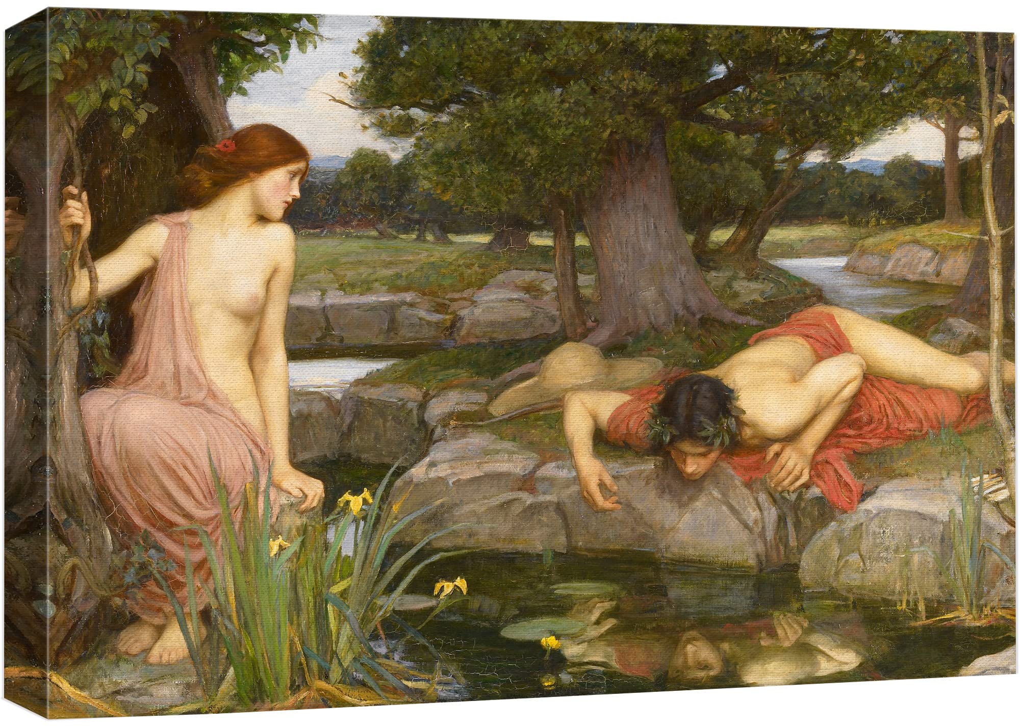Wall26 Canvas Print Wall Art Echo & Narcissus By John William Waterhouse People Historic Illustrations Fine Art Traditional Colo