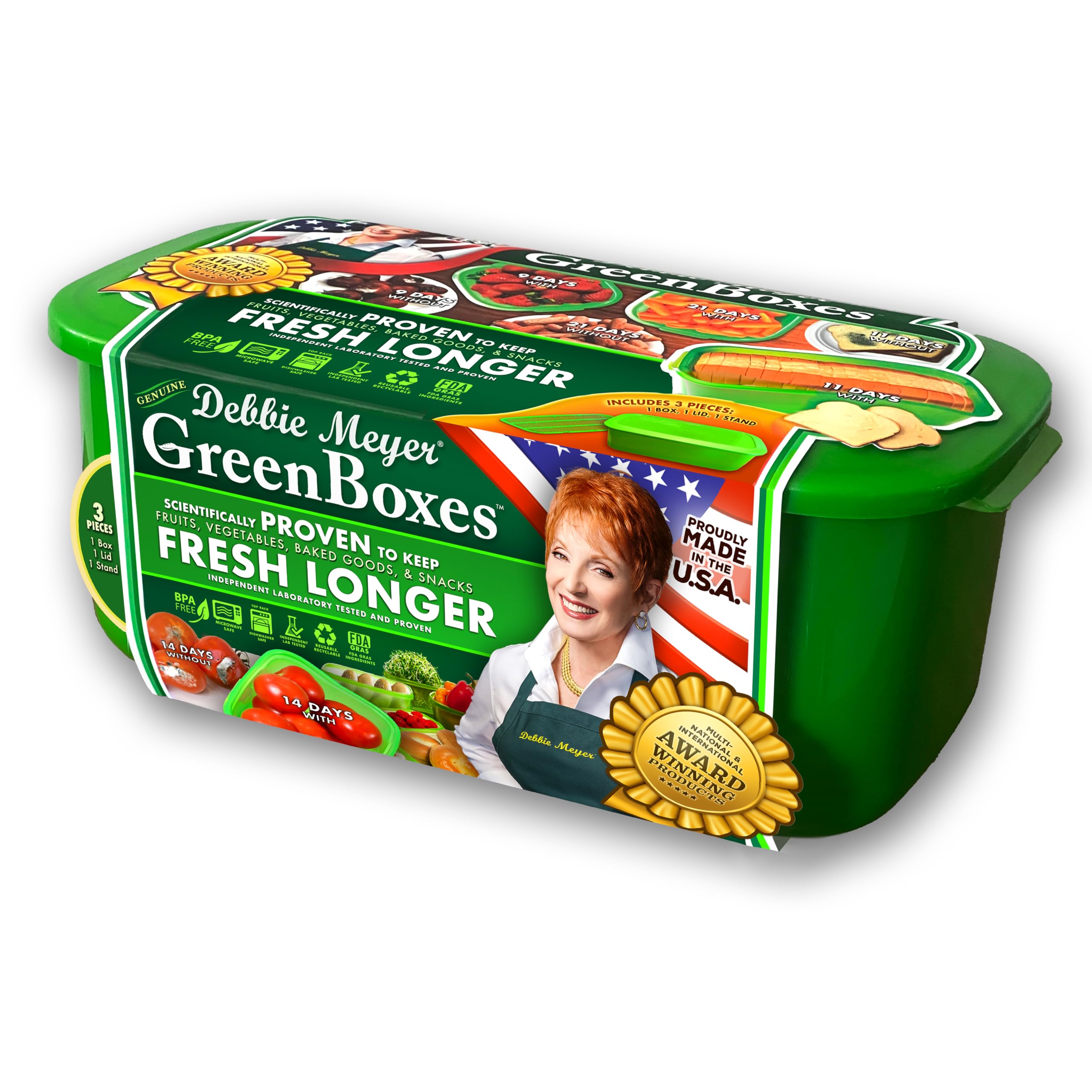 Debbie Meyer GreenBoxes  Bread Box for Kitchen Countertop, BPAFree