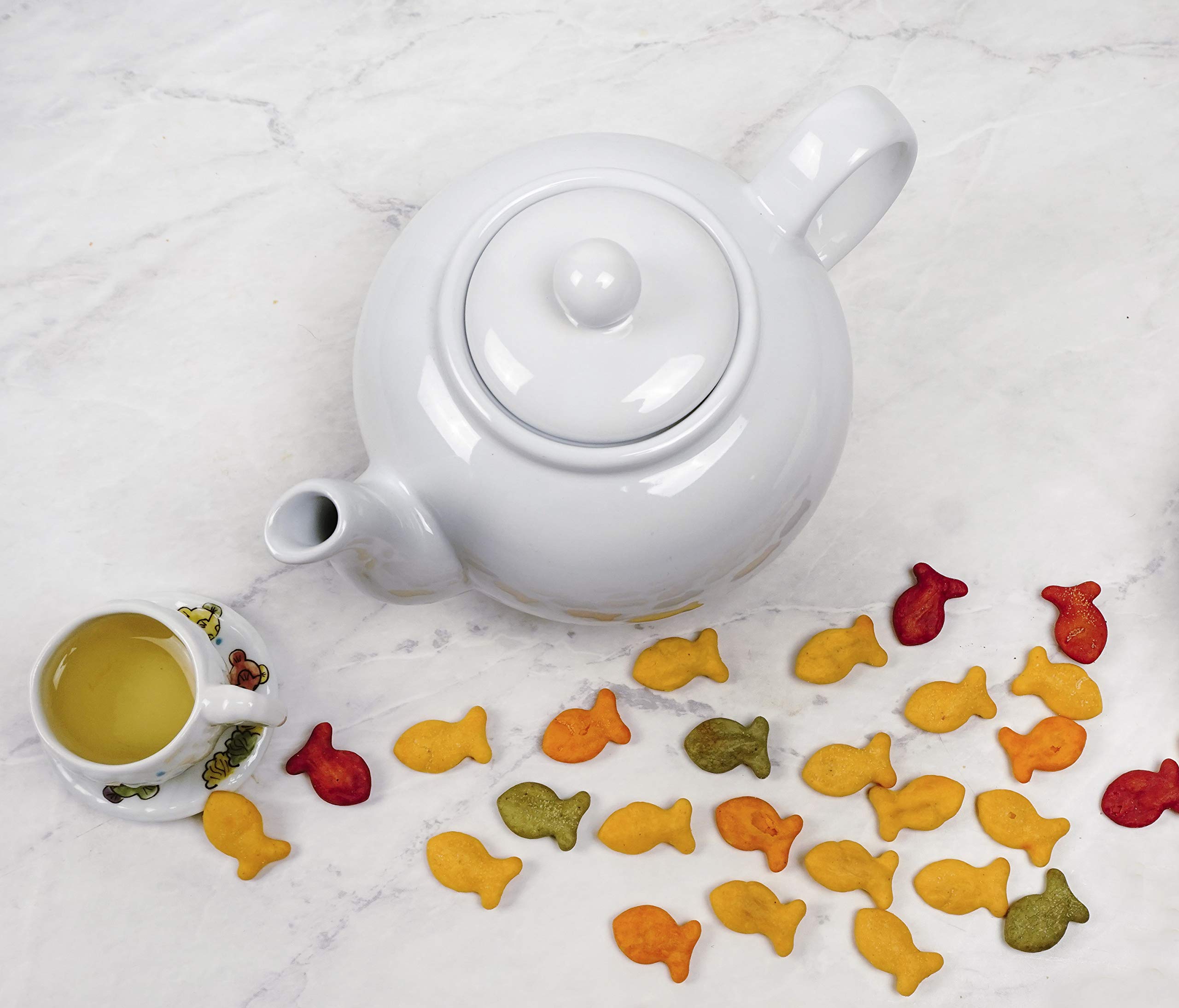 Rsvp International Stoneware Teapot Collection, Microwave And Dishwasher Safe, 16 Oz, White