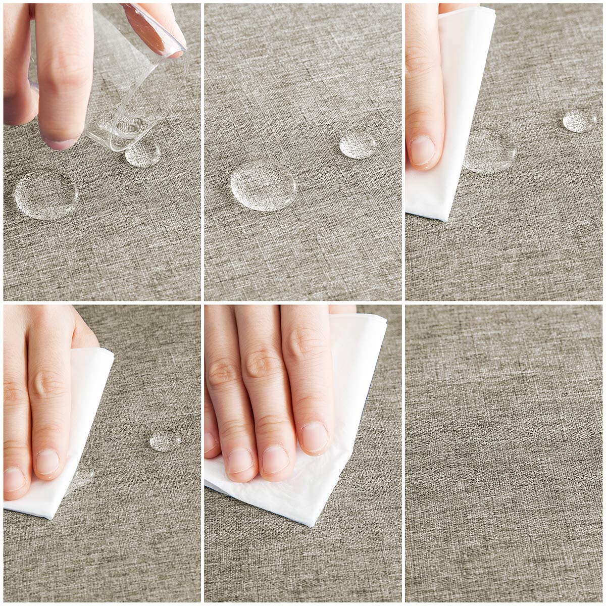 JUCFHY Rectangle Table Cloth Linen Solid Tablecloth Heavy Duty Fabric Stain Resistant Wrinkle Resistant Washable Table Cloths Oblong Table Cover for Kitchen and Holiday (Flax Linen  60'' x 84'' Tassel)