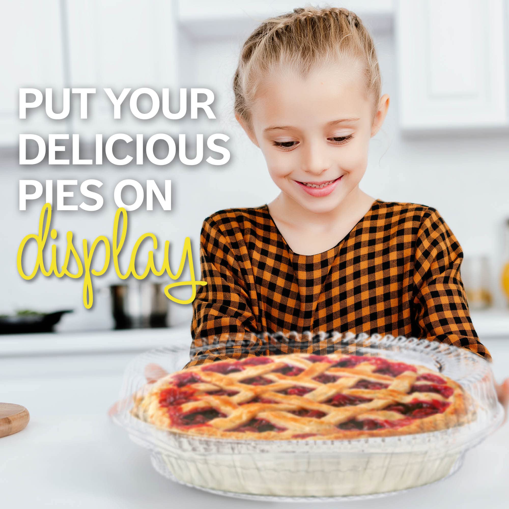 Supellectilem 10'' Plastic Disposable Pie Containers with Hinged Locking Lids  5 Round Pie Keepers/Flan Cake Containers for Transport