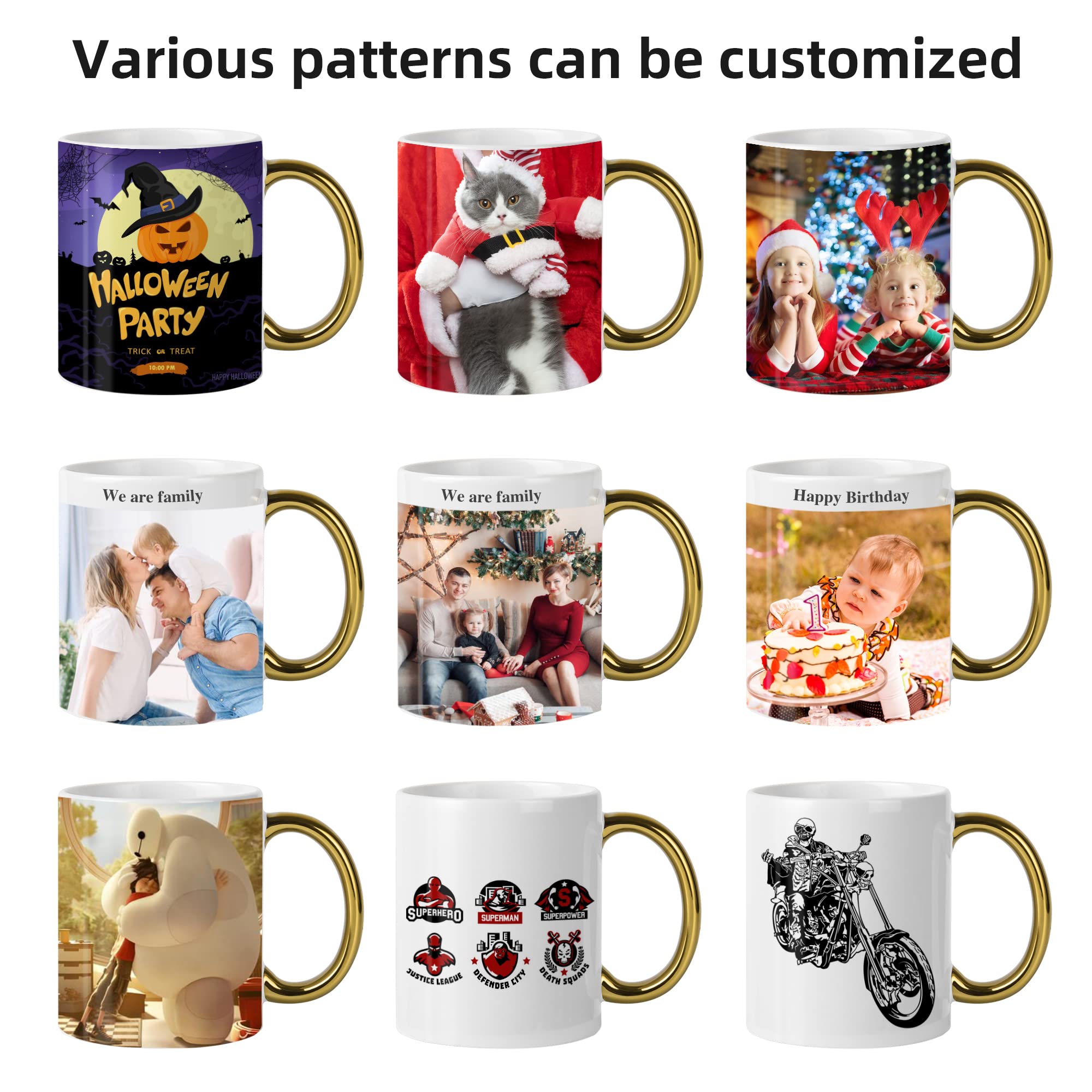 Bycnzb 12 Oz Set Of 6 White Mugs Sublimation Blank Mugs Diy Coated Ceramic Mugs For Coffee Tea, Latte, Cappuccino Cocoa Or Diy G