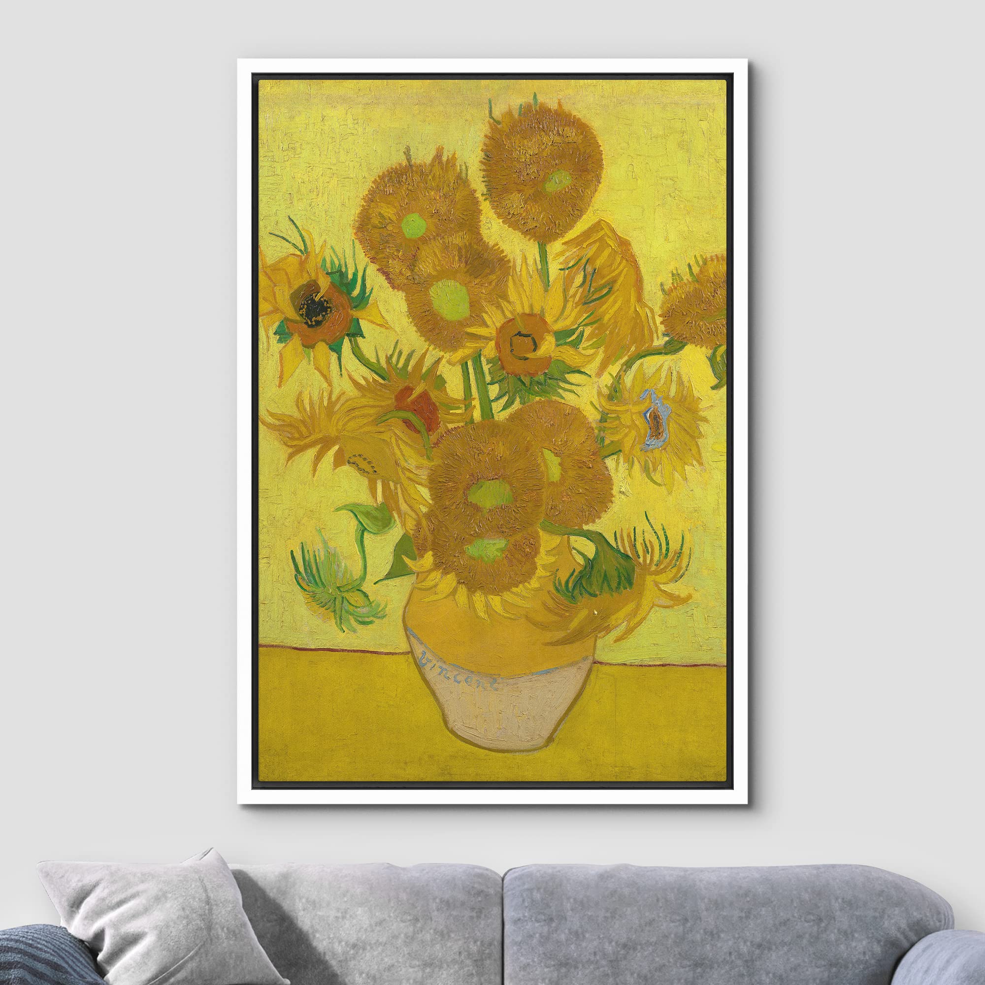 Wall26 Framed Canvas Print Wall Art The Sunflowers Ii By Master Artist Vincent Van Gogh Nature Wilderness Illustrations Fine Art