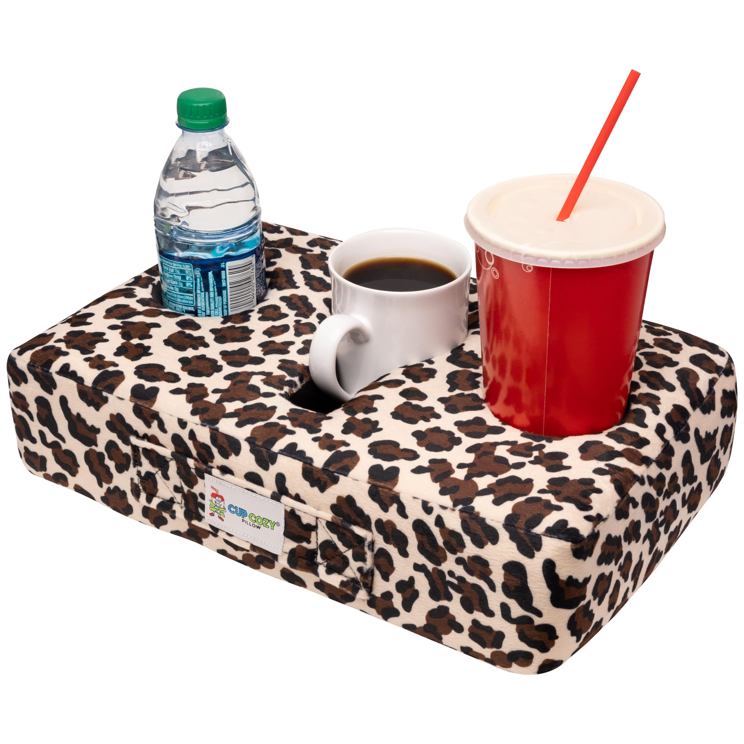 Cup Cozy Pillow (Cheetah)- *As Seen On Tv* -The World'S Best Cup Holder! Keep Your Drinks Close And Prevent Spills. Use It Anywh
