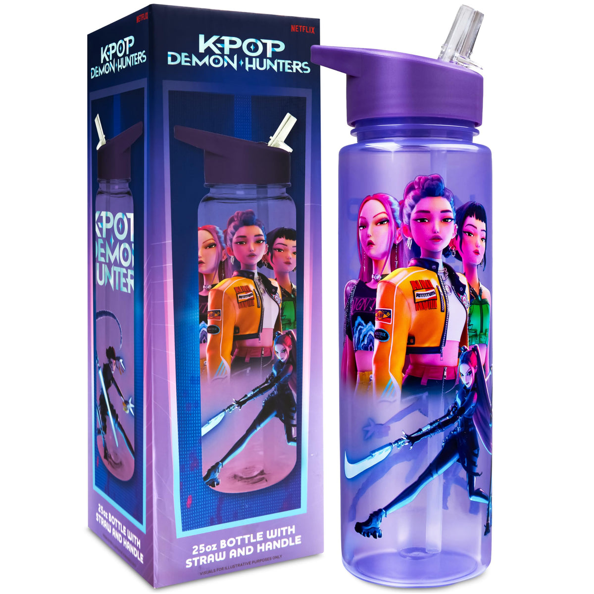 KPop Demon Hunters Officially Licensed Huntrix Water Bottle for Girls ...