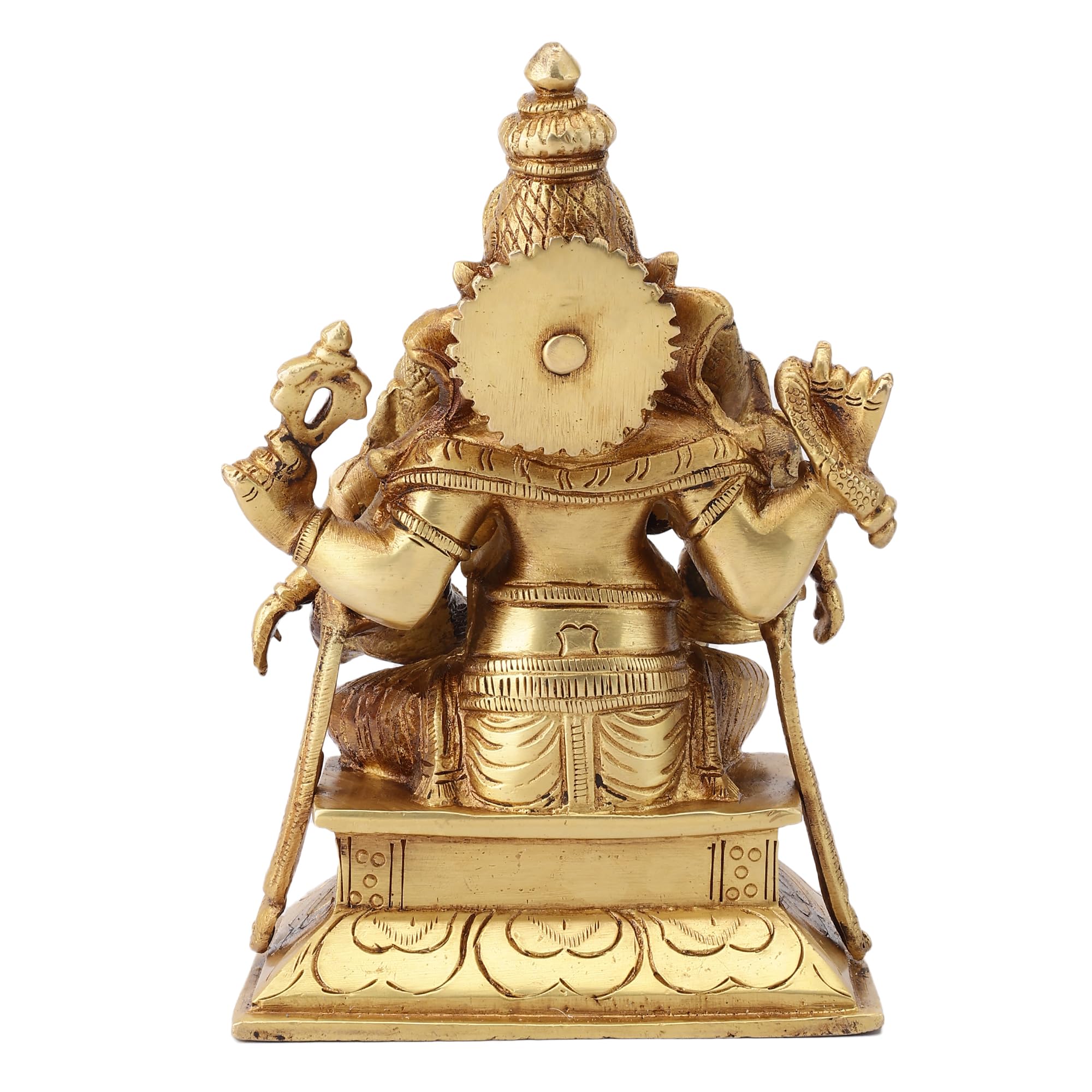 Try Feet Exquisite Divine Ganesh Statue With His Consorts Ridhi Sidhi, Traditional Hindu Religious Sculpture, Decorative Home Te