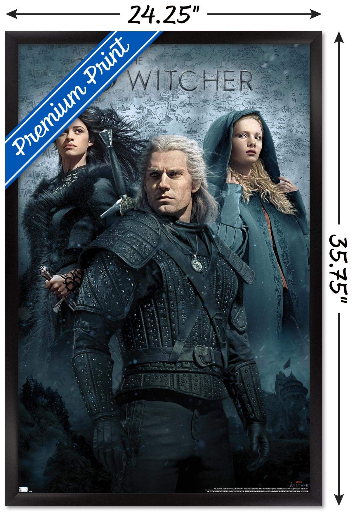 Trends International Netflix The Witcher - Key Art Wall Poster, 22.375'' X 34'', Black Framed Version