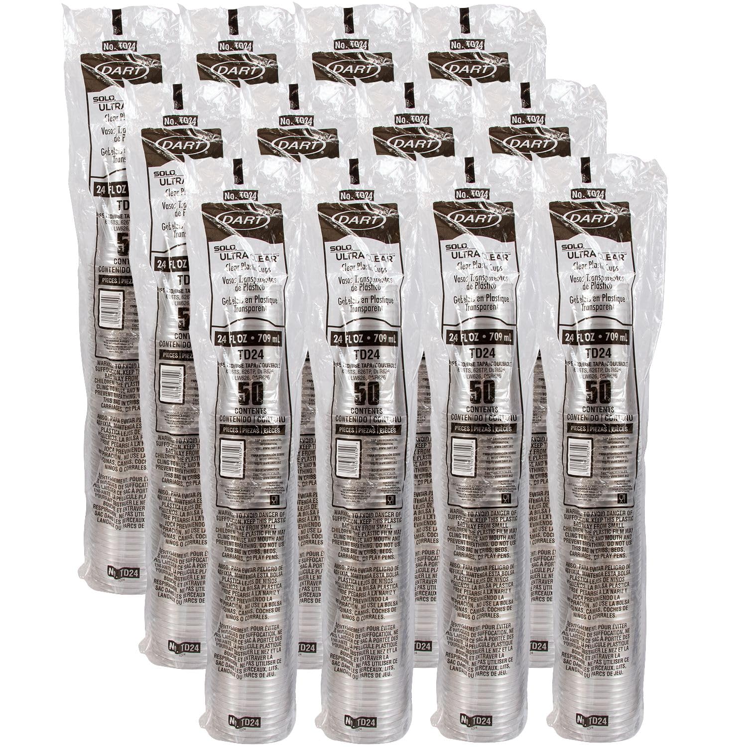 Dart - Dcctd24 Dart Td24 24 Oz Ultra Clear Pet Plastic Cup (Case Of 600)
