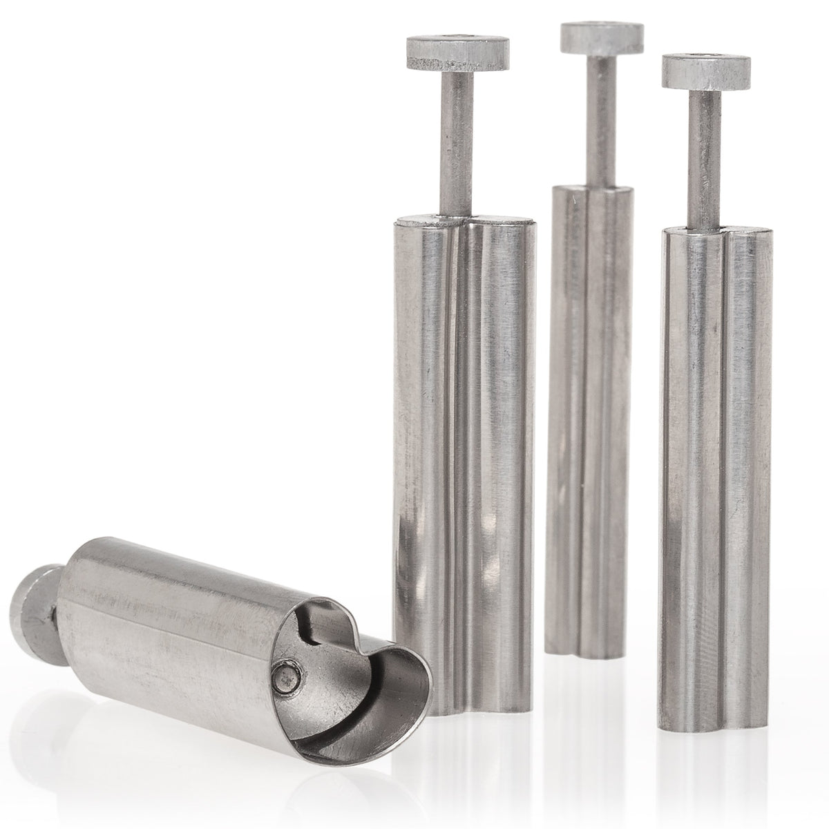Ateco Plunger With Plain Edge Heart Cutter Set In Graduated Sizes, Stainless Steel, 4 Pc Set