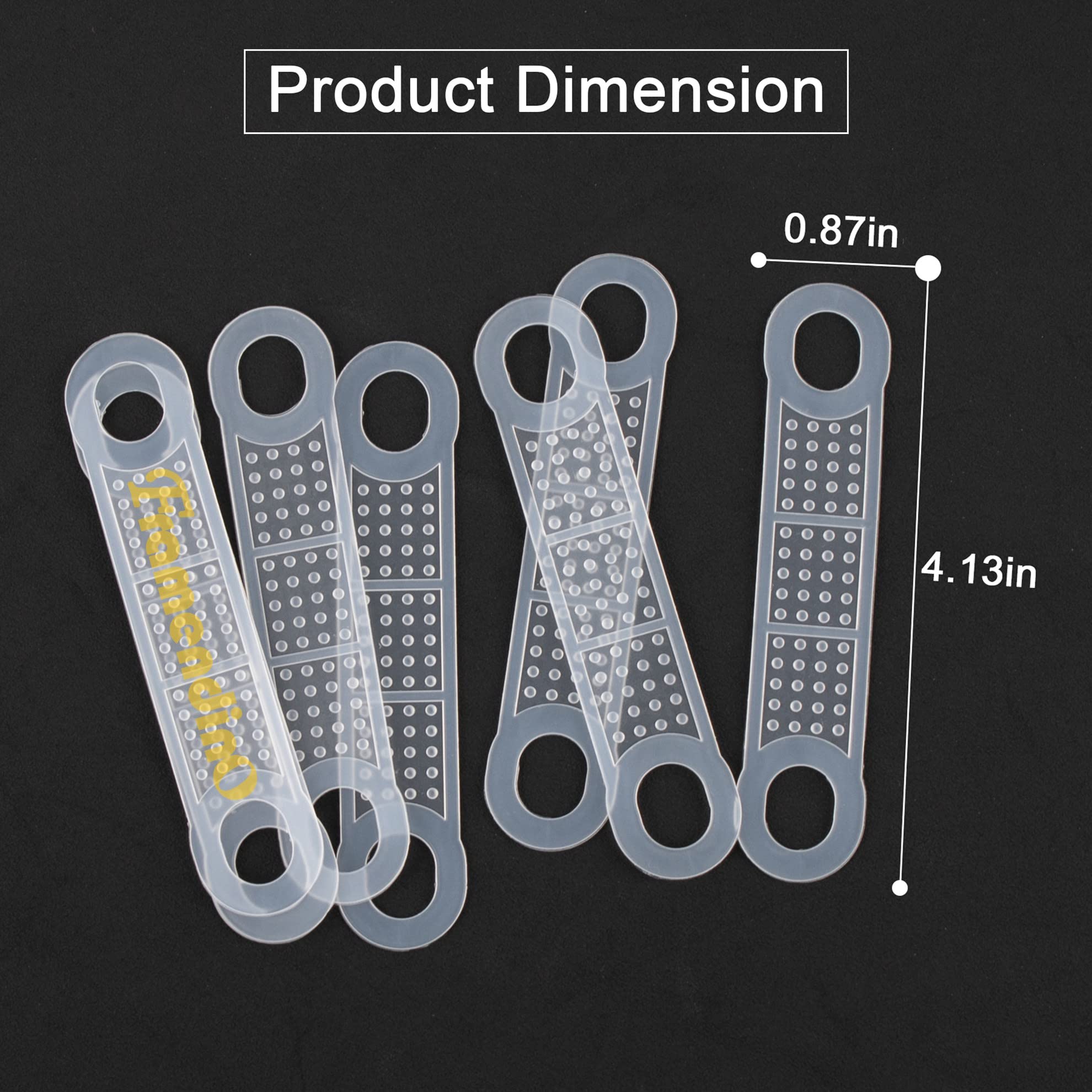 Framendino, 100 Pack Clear Non-Slip Rubber Clothes Hanger Grips Clothing Strips Hanging Accessories