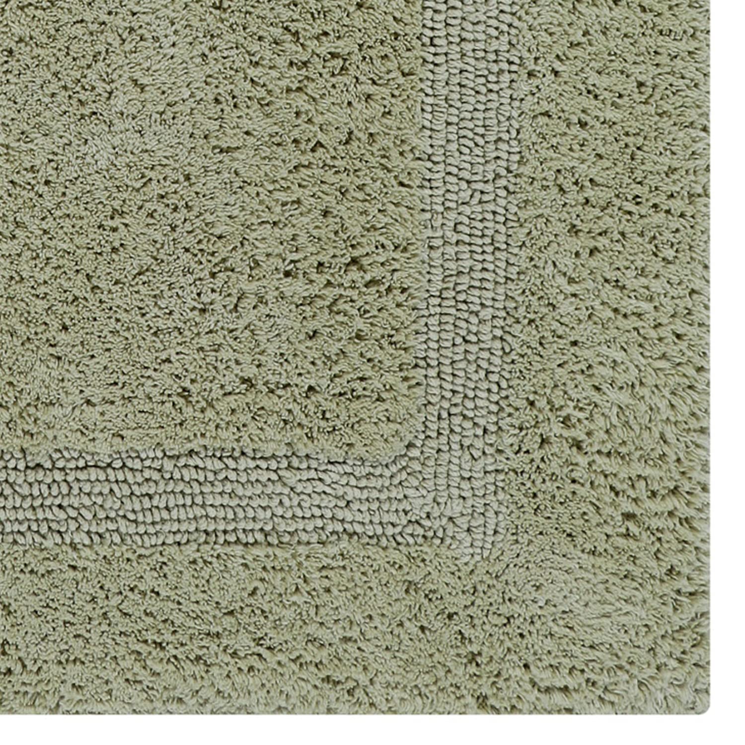 Better Trends 100% Cotton Lux Collection Bath Mats, Sage Contour Bath Mat - Tufted, Reversible & Absorbent & Machine Washable Ba