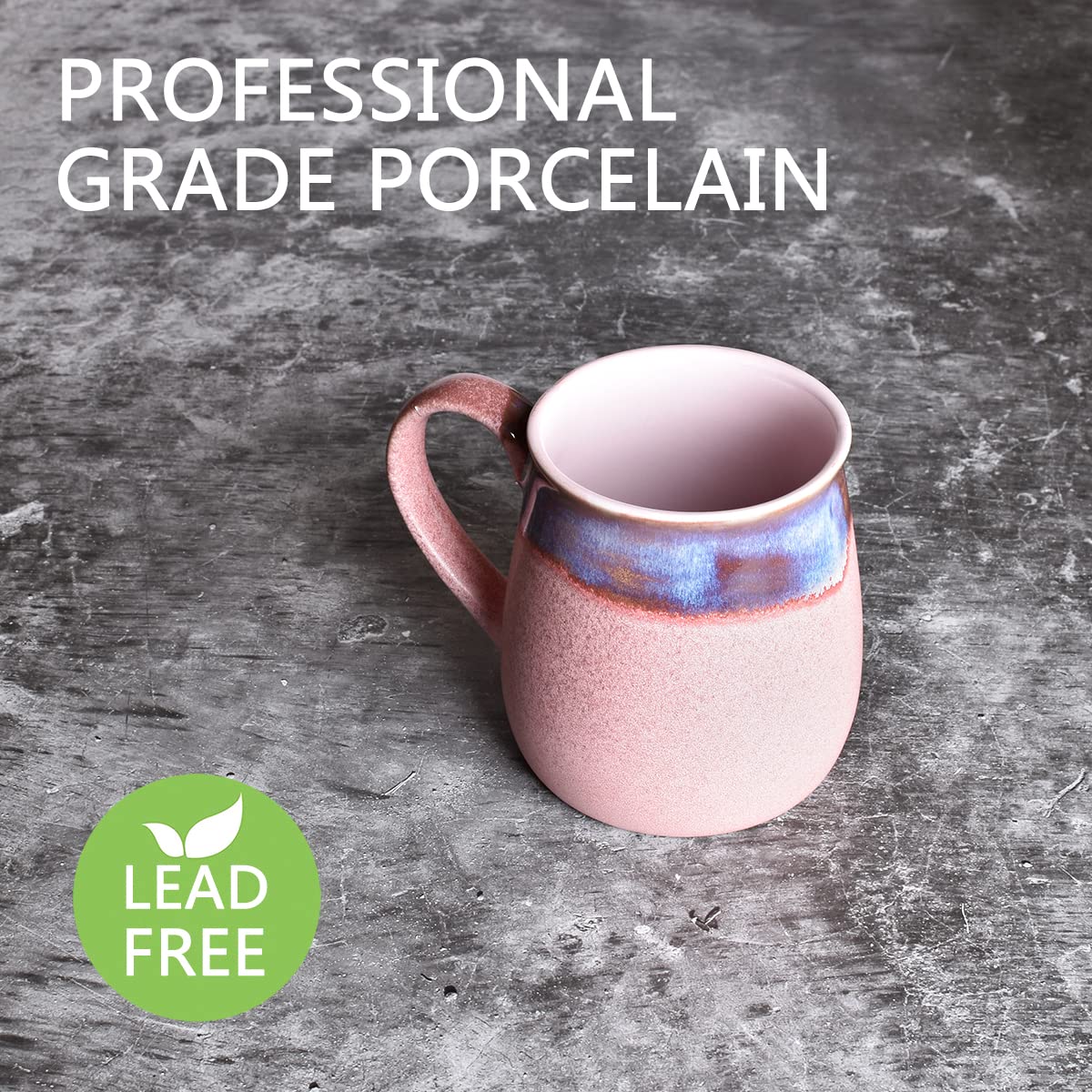 Bosmarlin Large Ceramic Coffee Mug, Pink Big Tea Cup For Office And Home, 21 Oz, Dishwasher And Microwave Safe (Pink, 1)