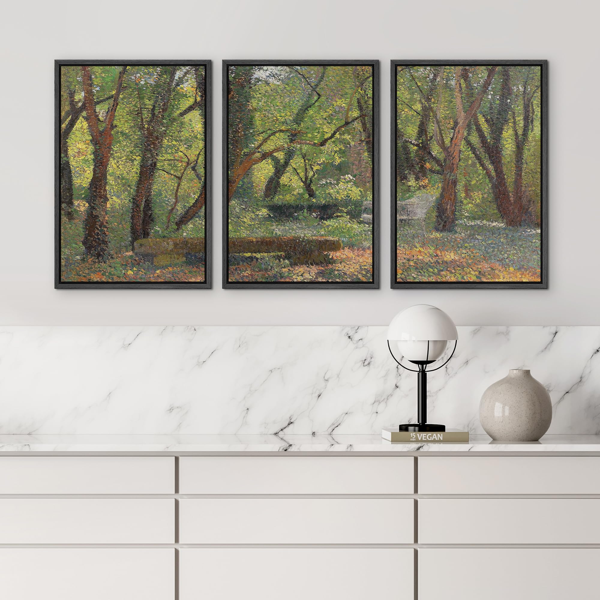 Wall26 Framed Canvas Print Wall Art Set William Arts & Crafts Style Designs Illustrations Modern Art Decorative Floral Botanical
