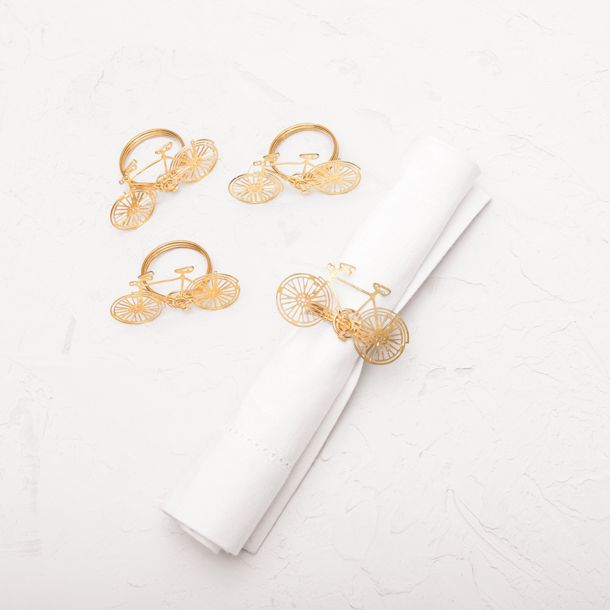 Carol & Frank Bicycle Spring Summer Easter Gold Celebration Everyday Hand Crafted Decor Decoration Parties Occasion Napkin Ring