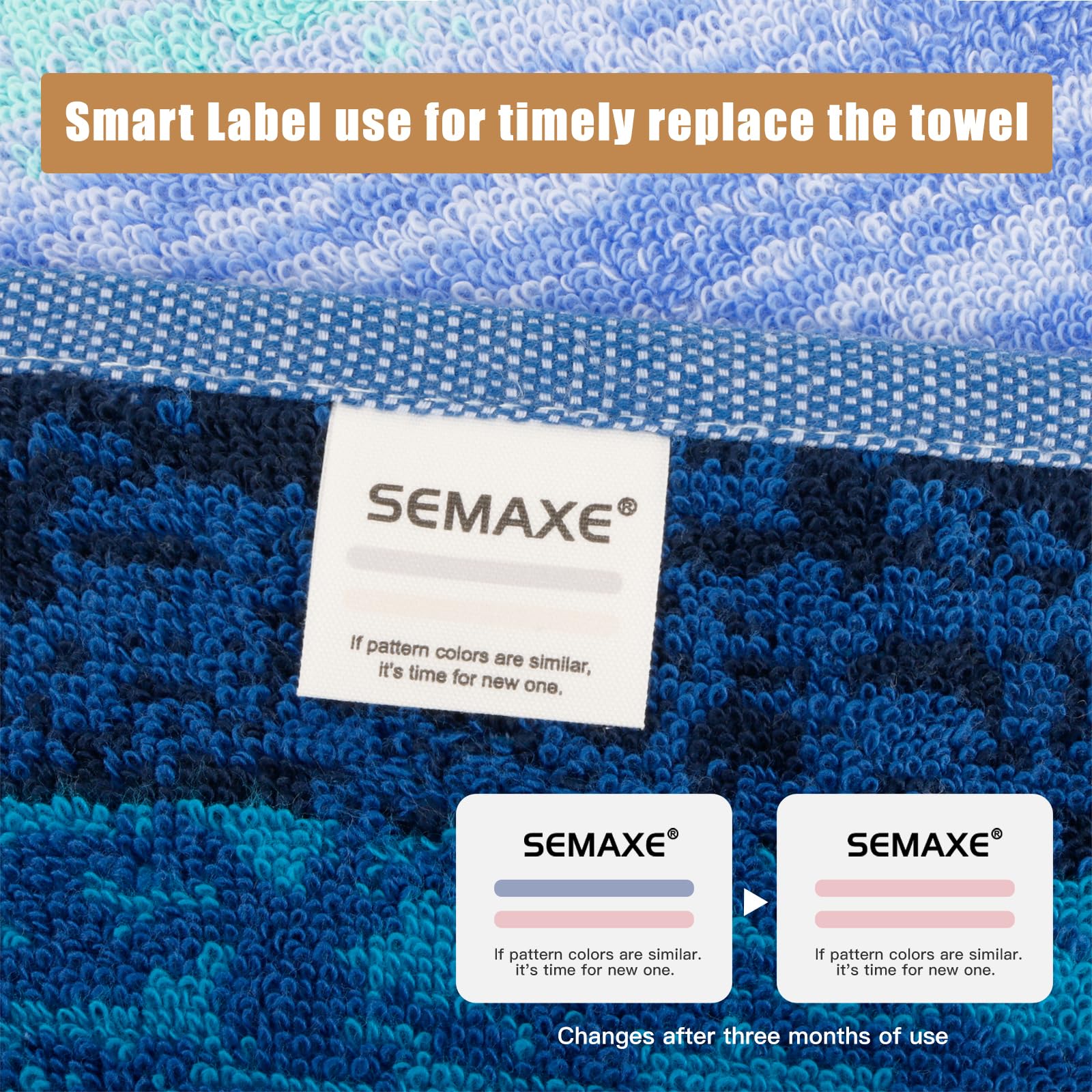 Semaxe Bath Towel Set Of 8 Include 2 Bath Towels, 2 Hand Towels, 4 Washcloths, 100% Cotton Bathroom Towels With Hanging Loops An