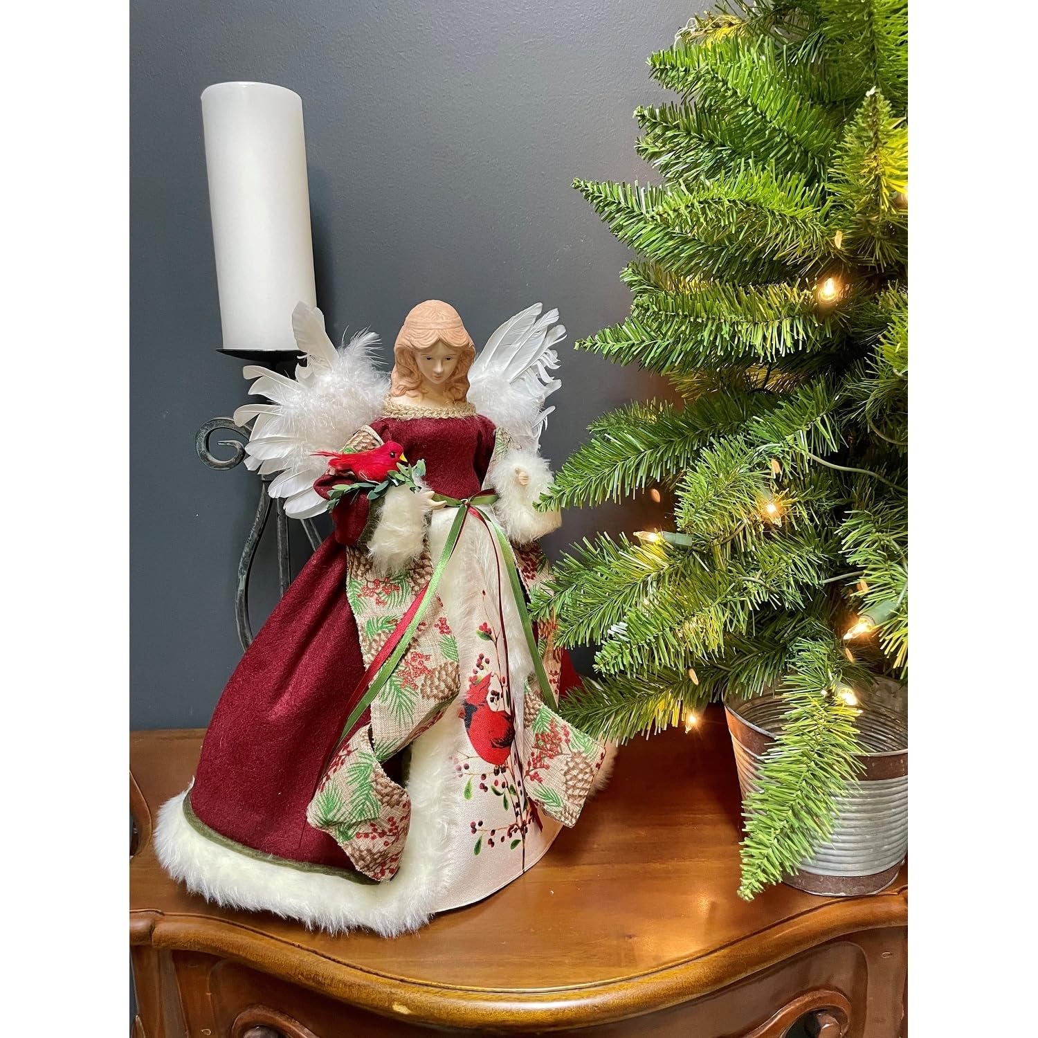 16 Cardinal Angel Tree Topper