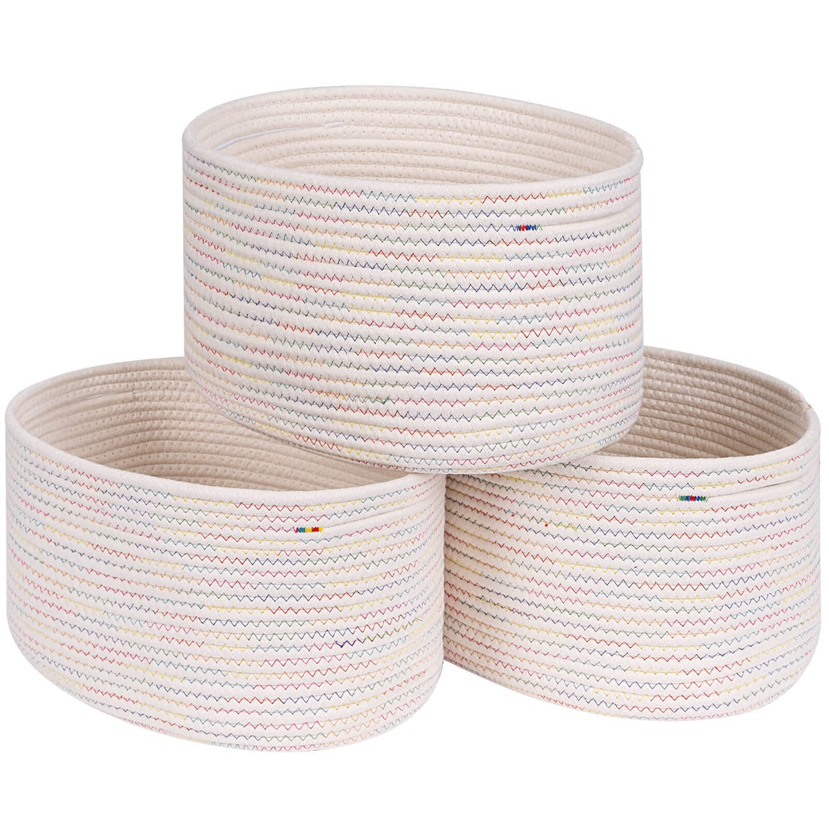 Cubesland Woven Basket For Organizing/Shelves, Cube Shelf Closet Storage Baskets Bins Set 3, Long-Lasting &Skin-Friendly Storage