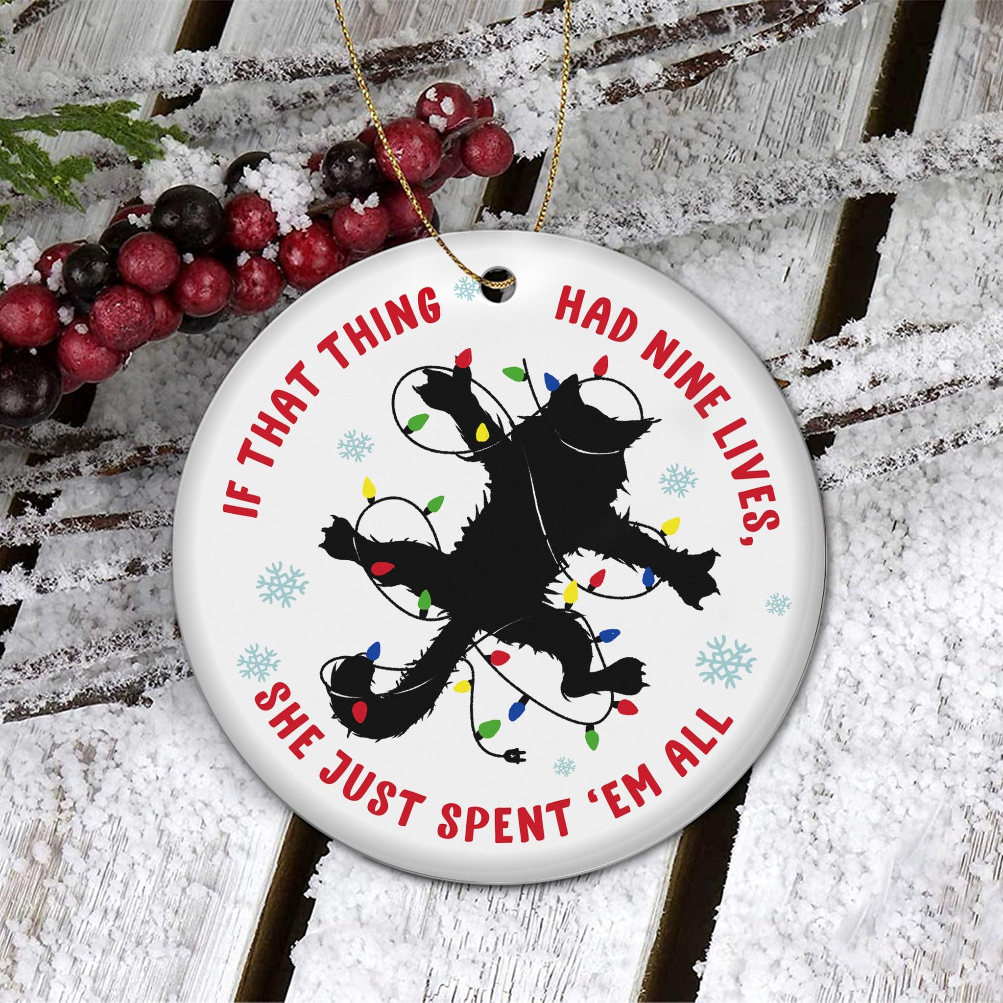 Cat Christmas Ornament - Christmas Tree Decorations - Xmas Hanging Ornaments - Home Decoration - Gift for Cat Lover