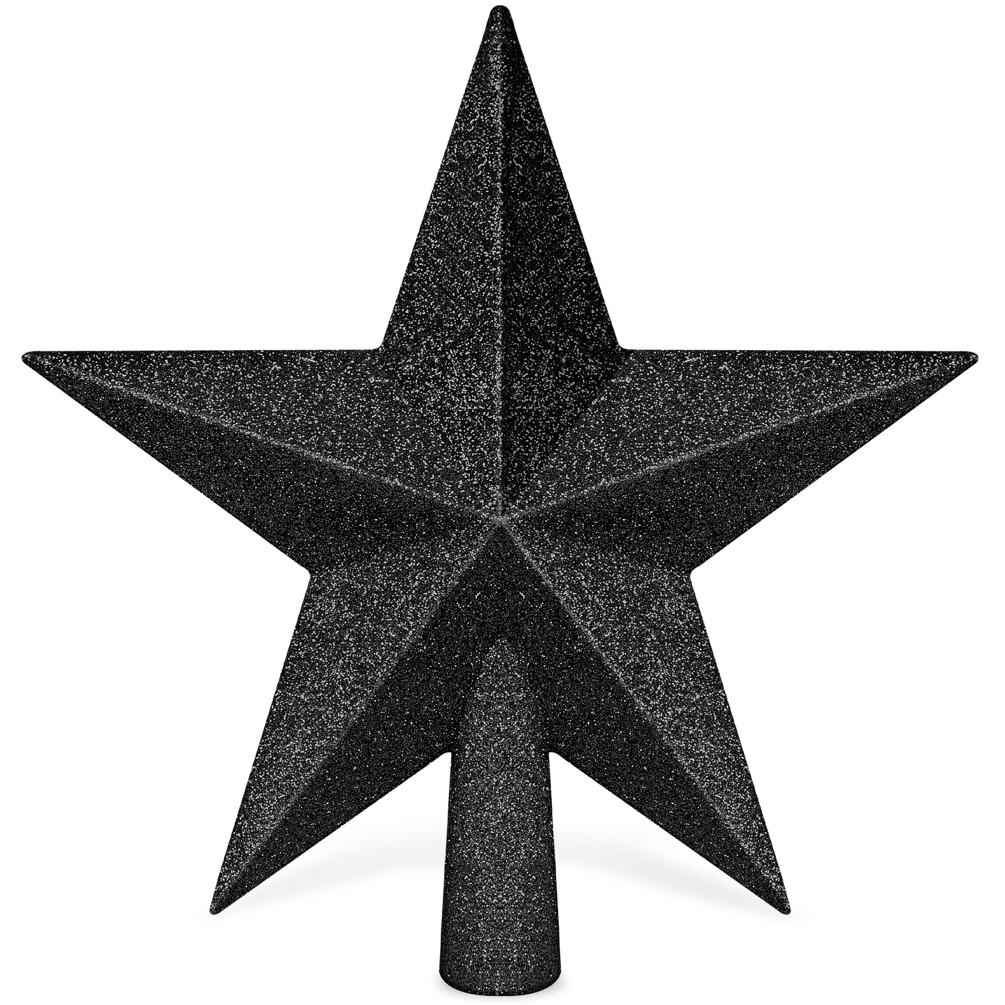 Christmas Tree Ornament, 8 Black Christmas Star Tree Topper Accessories, Xmas Glitter 3D Bethlehem Tree Topper Ornament, Waterpr